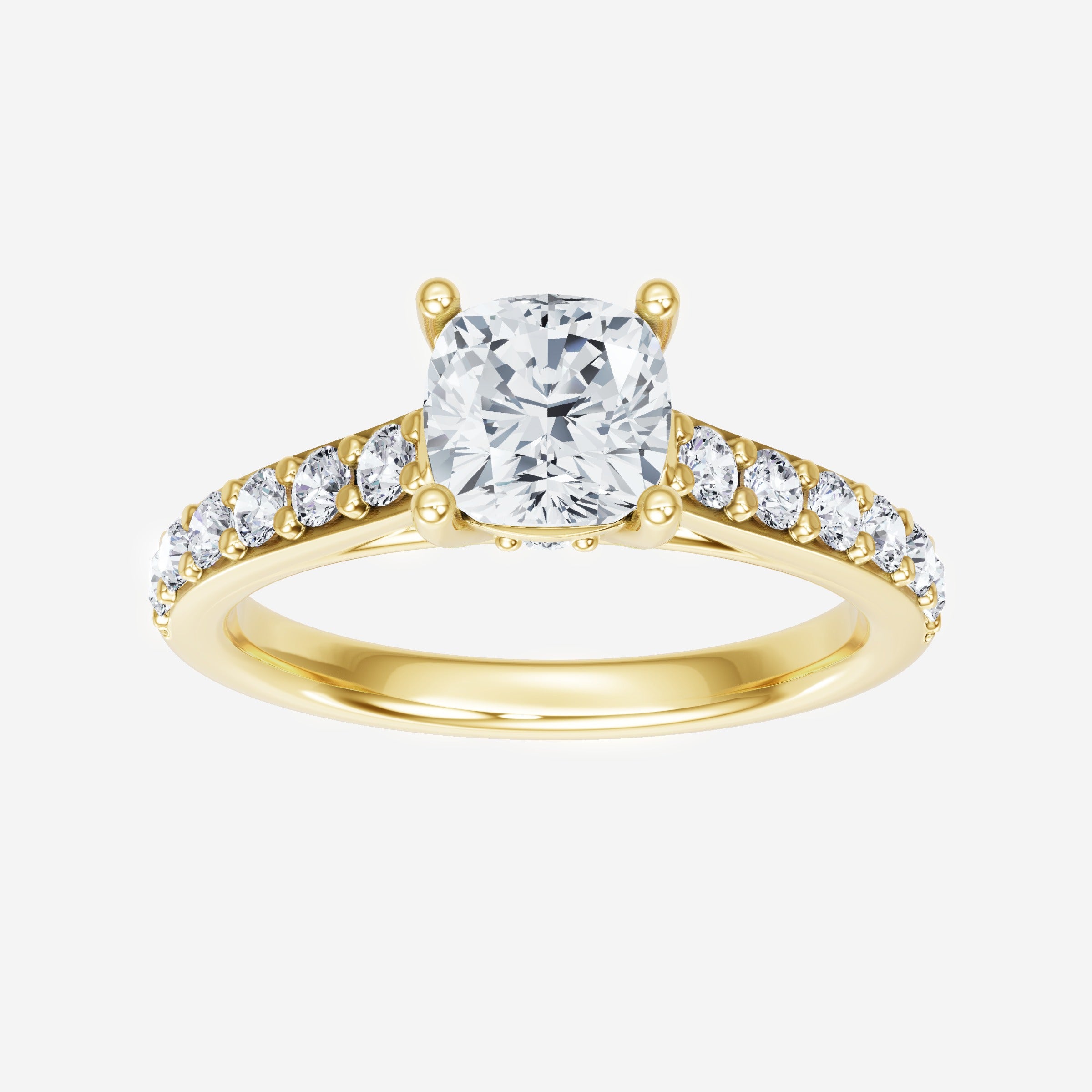 Anillo Diva deslumbrante con forma de cojín