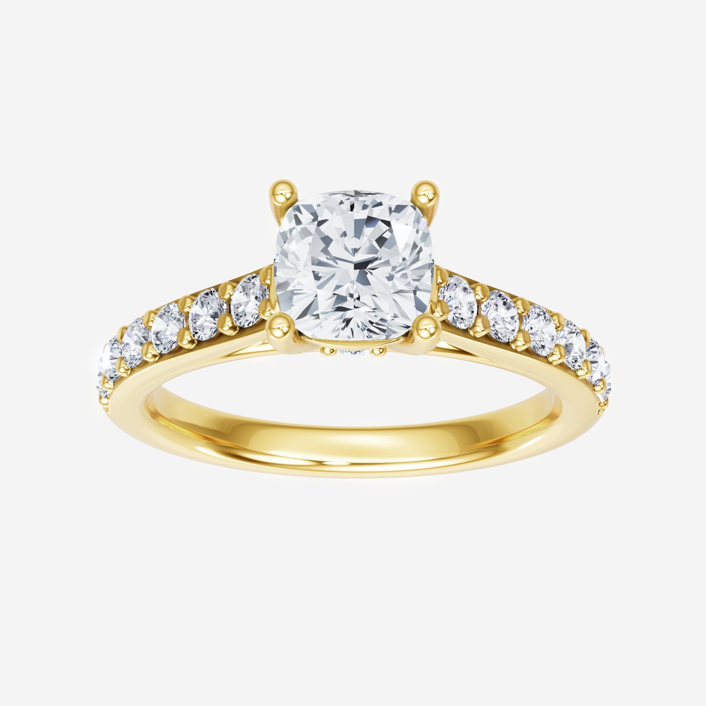 Anillo Diva deslumbrante con forma de cojín