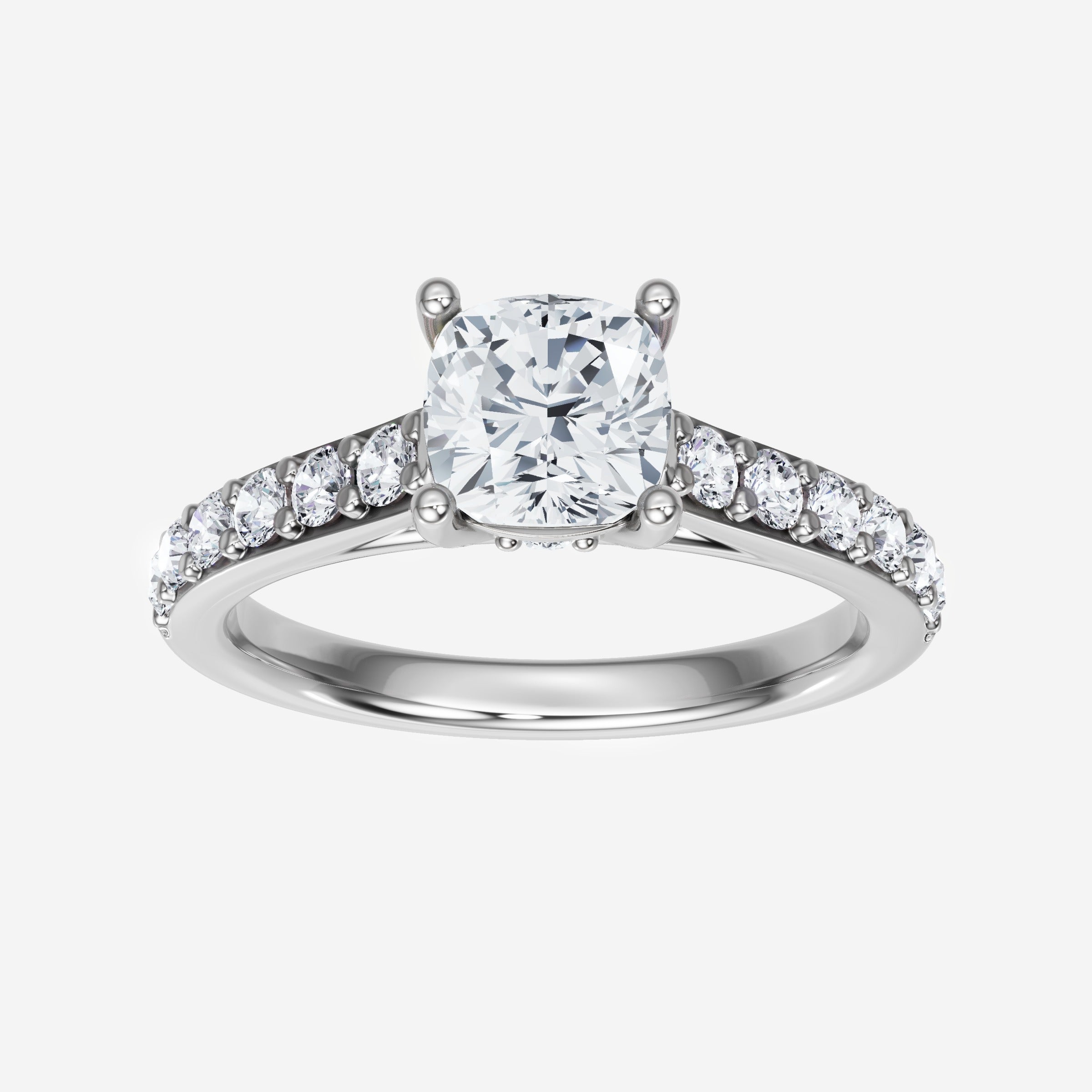 Anillo Diva deslumbrante con forma de cojín