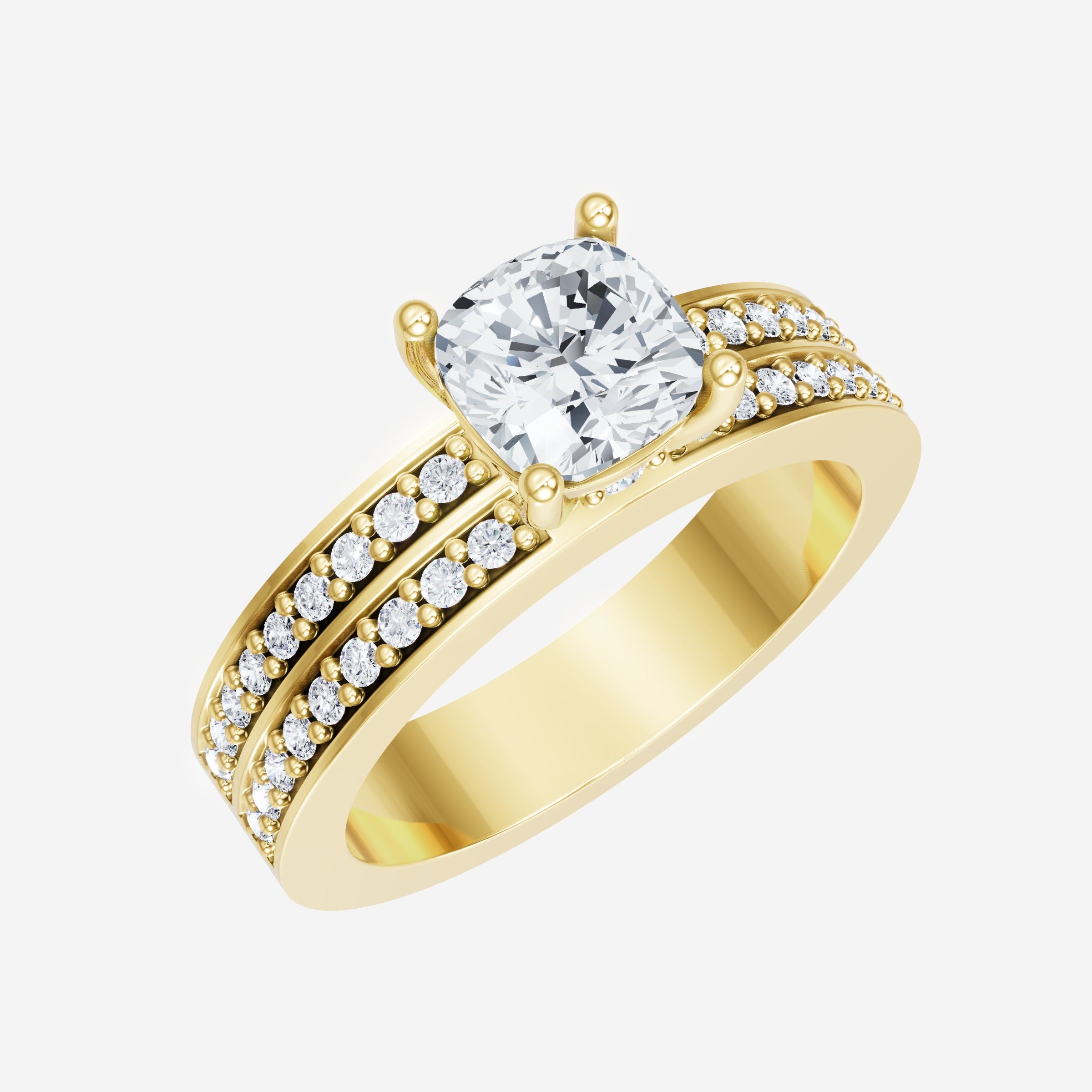 Anillo Diva deslumbrante con forma de cojín