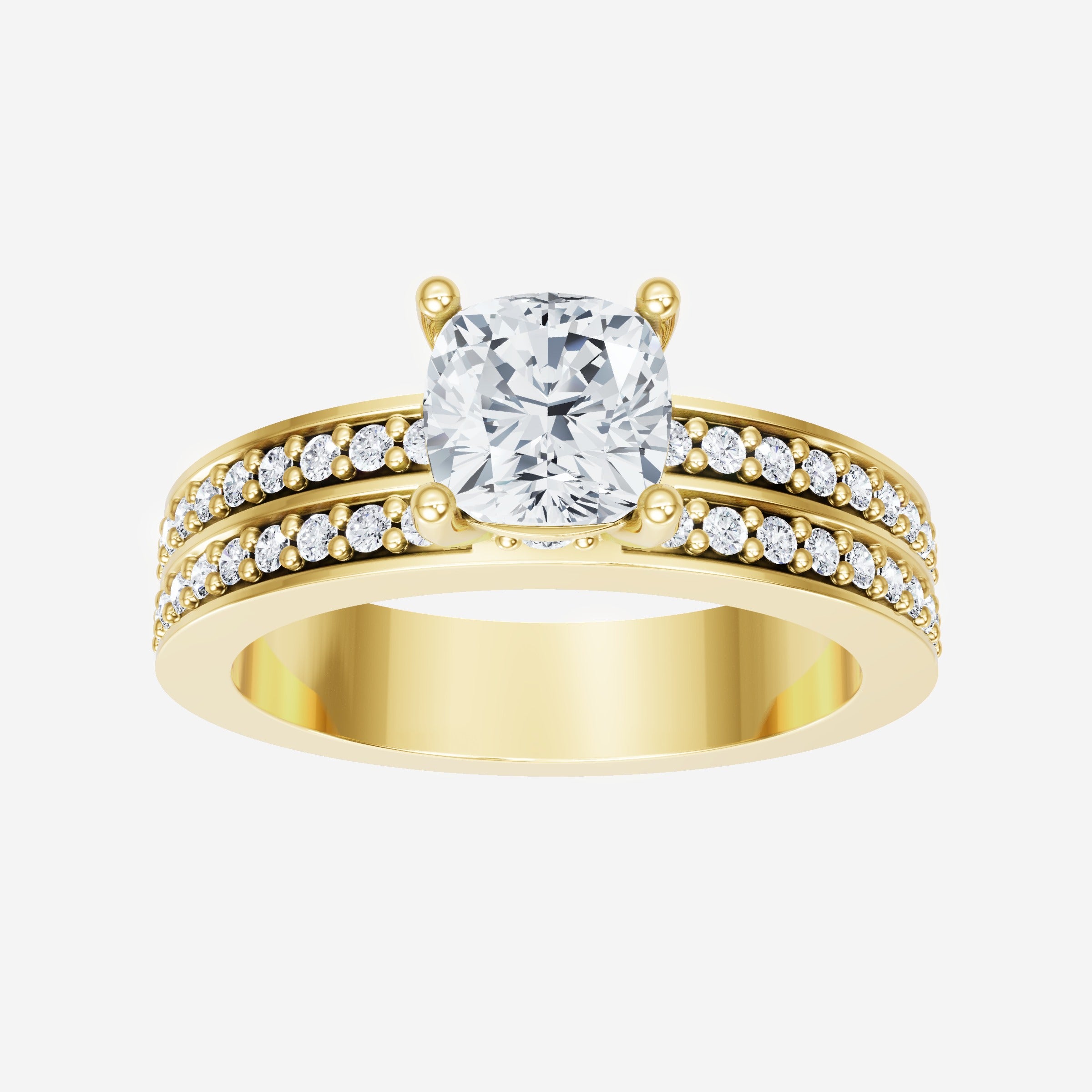 Anillo Diva deslumbrante con forma de cojín