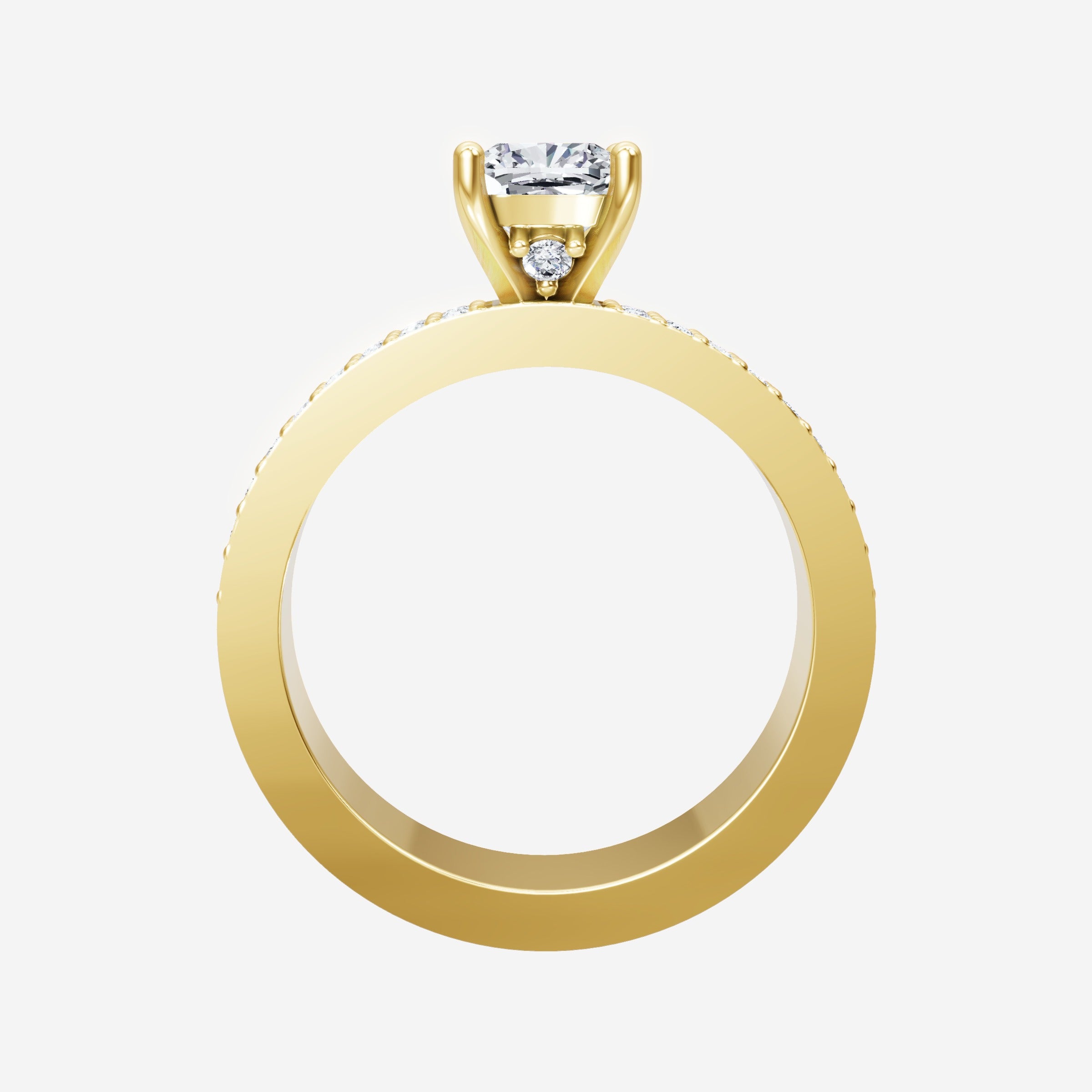 Anillo Diva deslumbrante con forma de cojín