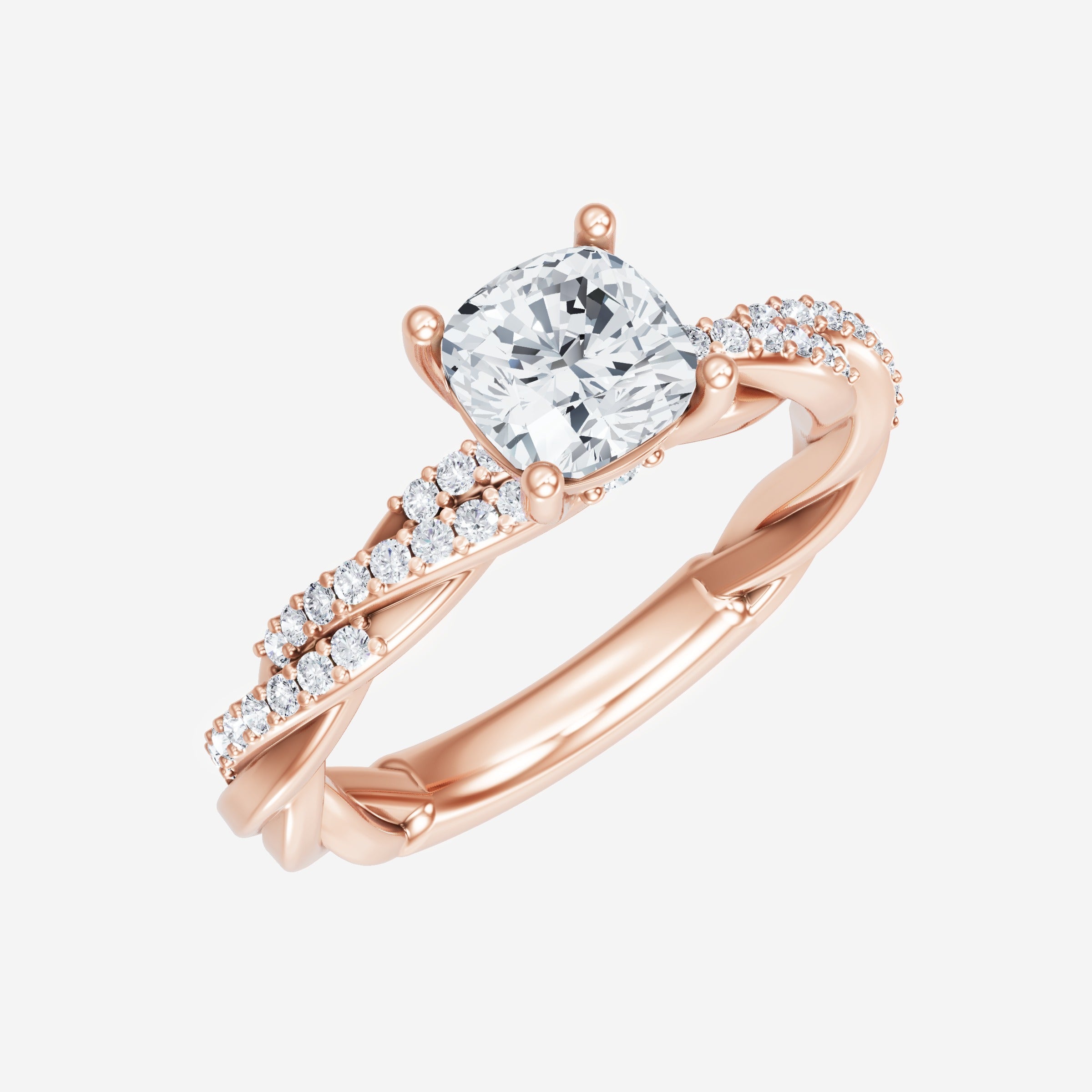 Anillo Diva deslumbrante con forma de cojín