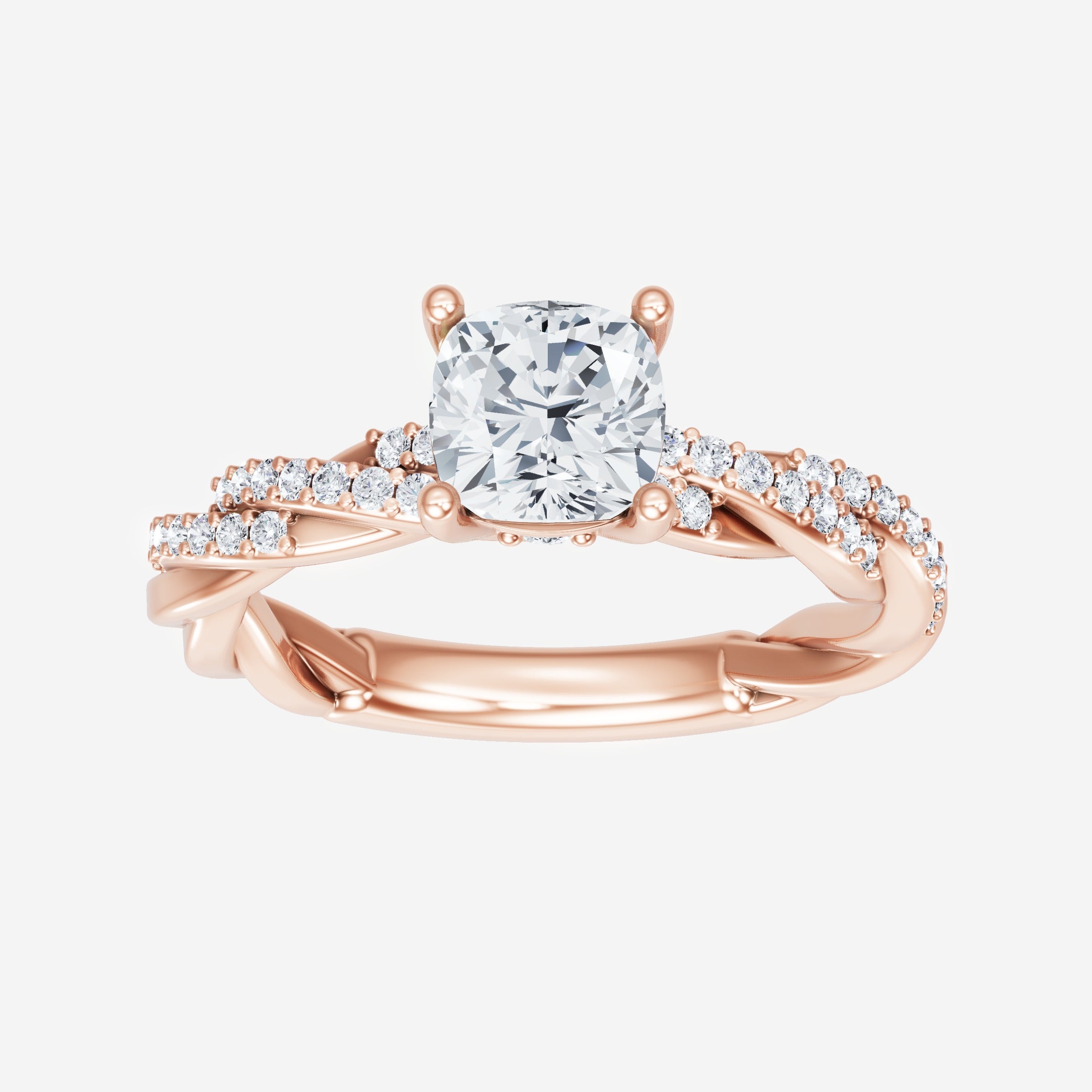 Anillo Diva deslumbrante con forma de cojín