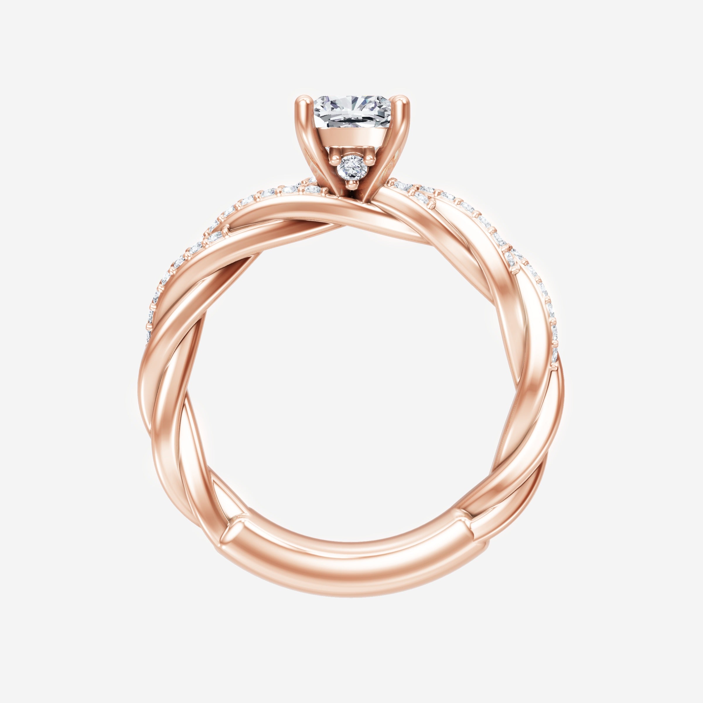 Anillo Diva deslumbrante con forma de cojín