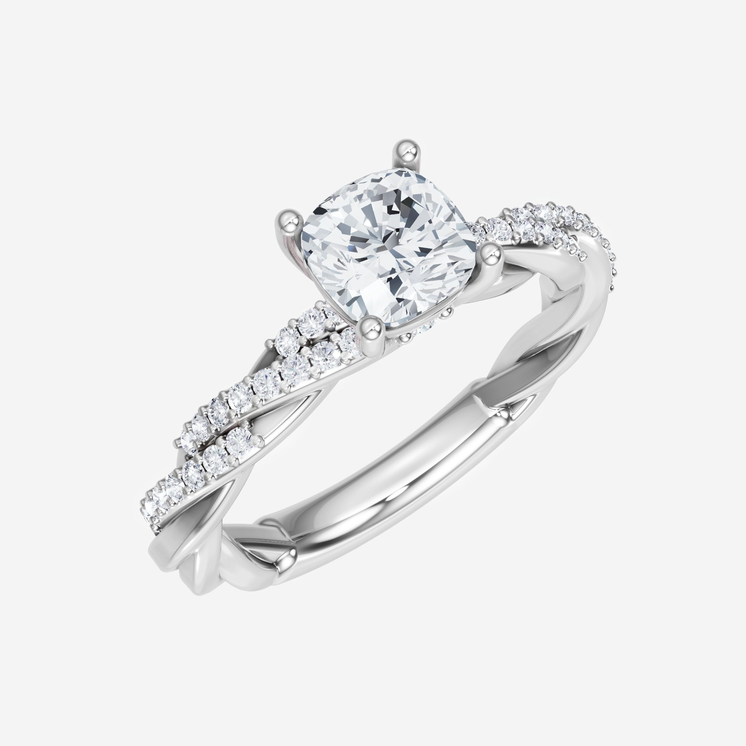 Anillo Diva deslumbrante con forma de cojín