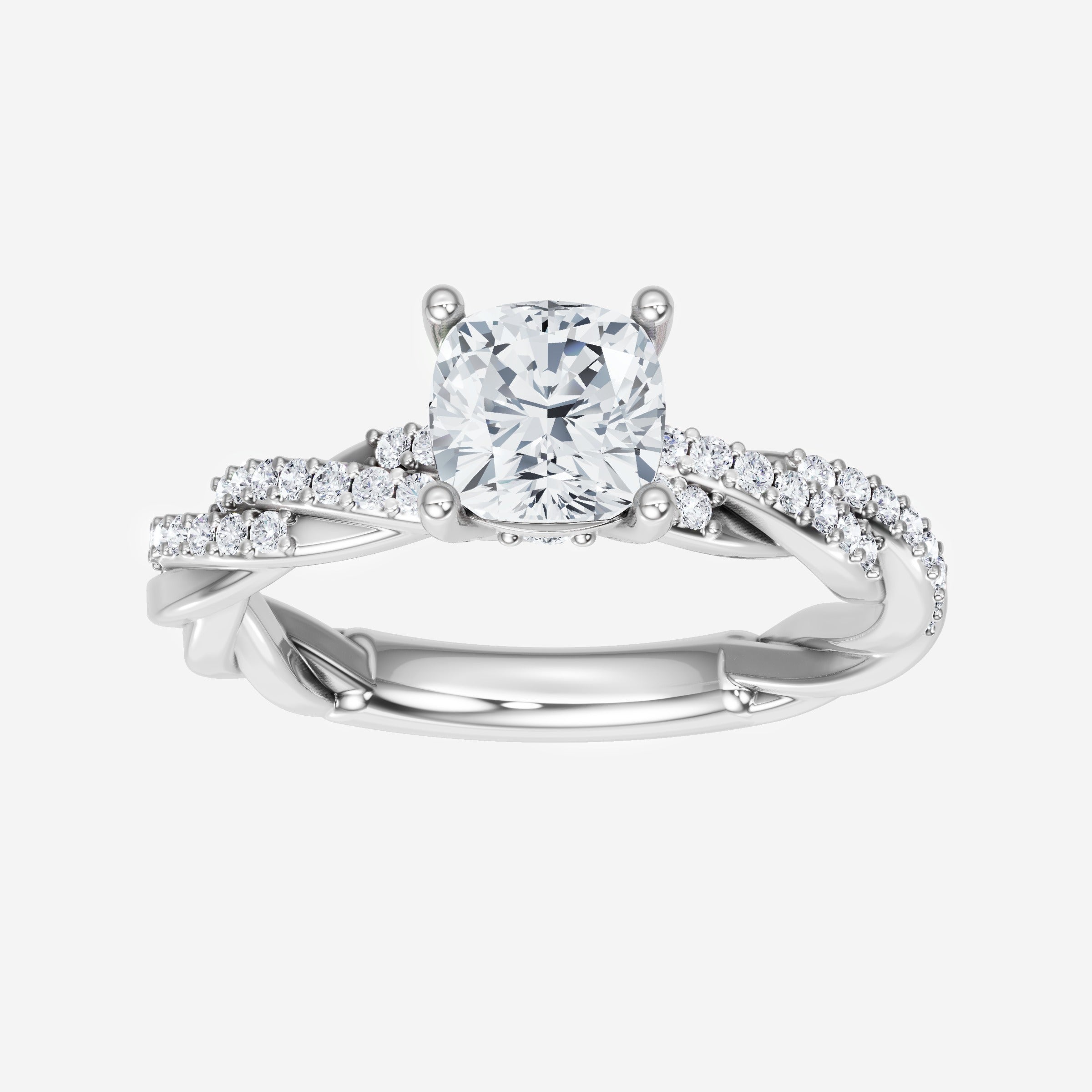 Anillo Diva deslumbrante con forma de cojín