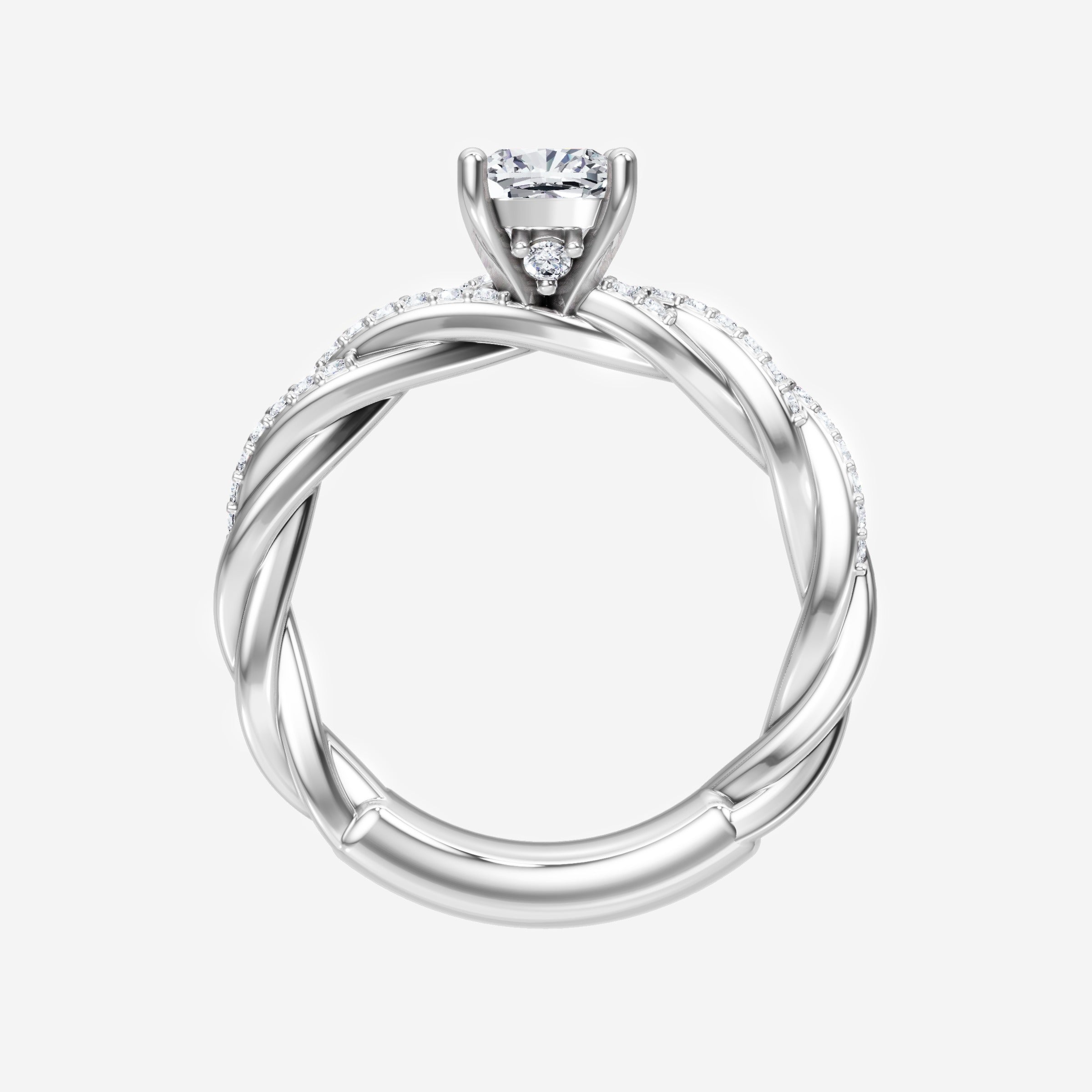 Anillo Diva deslumbrante con forma de cojín