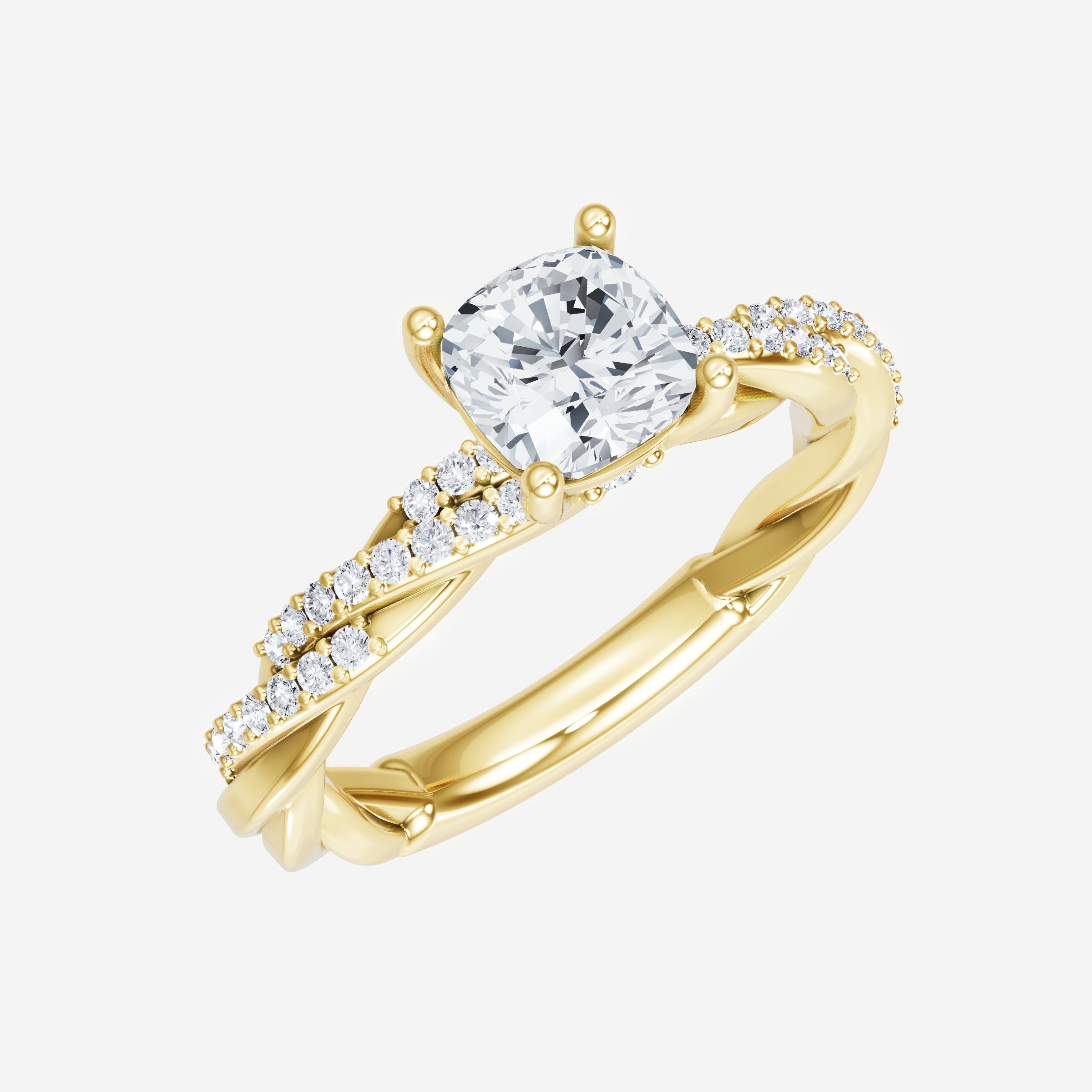 Anillo Diva deslumbrante con forma de cojín