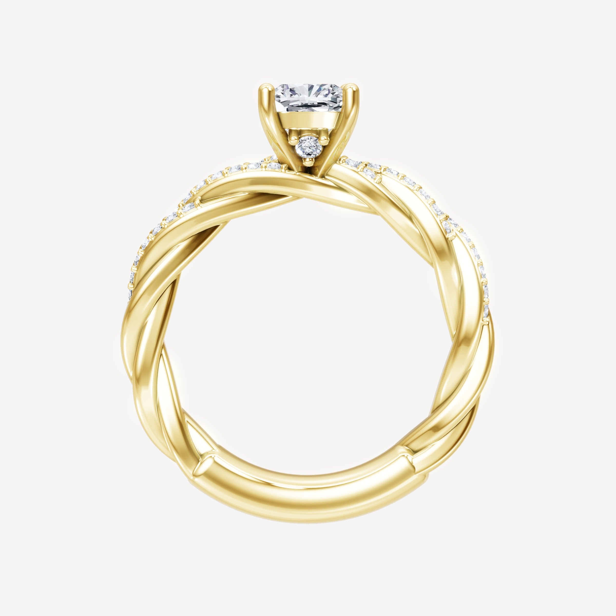 Anillo Diva deslumbrante con forma de cojín