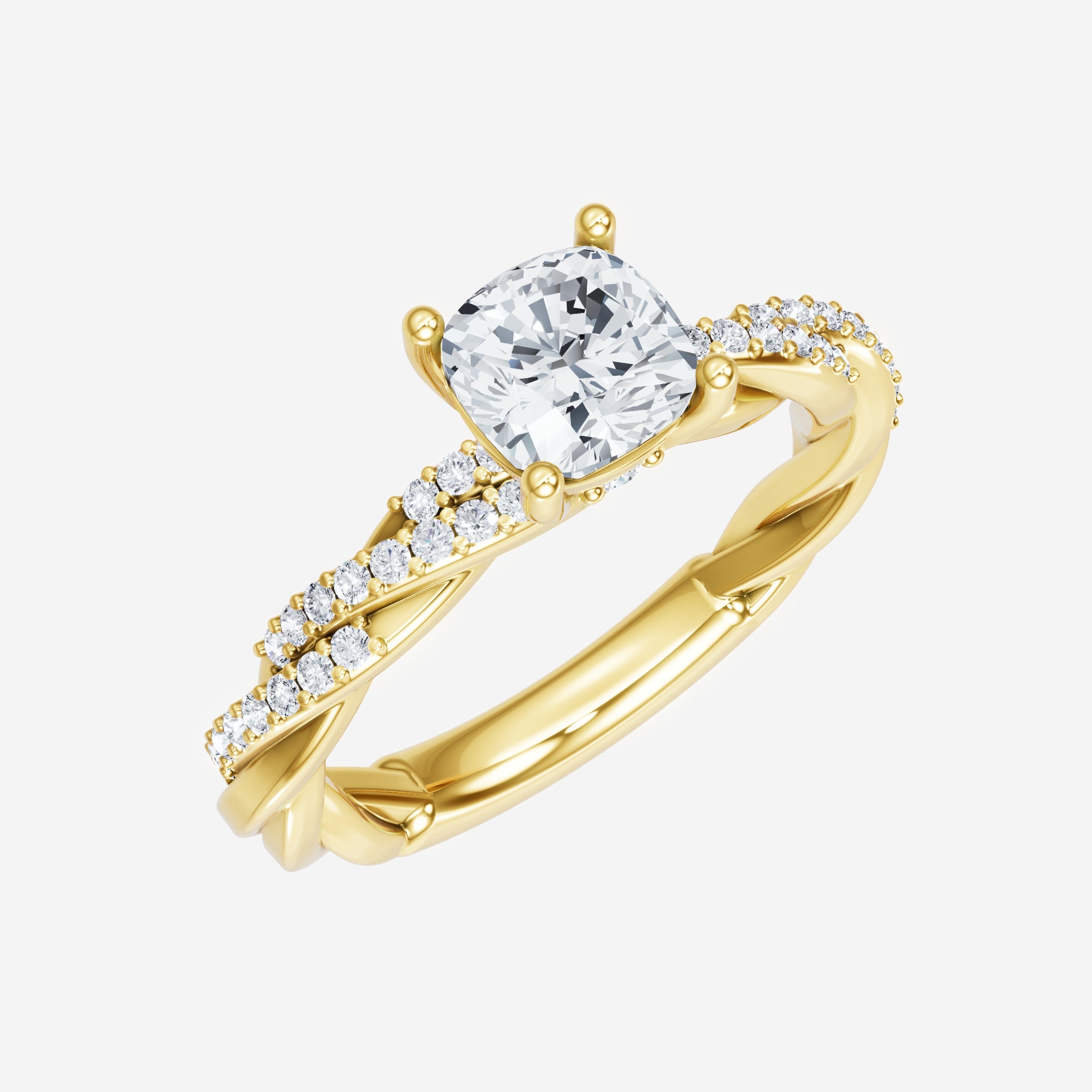 Anillo Diva deslumbrante con forma de cojín