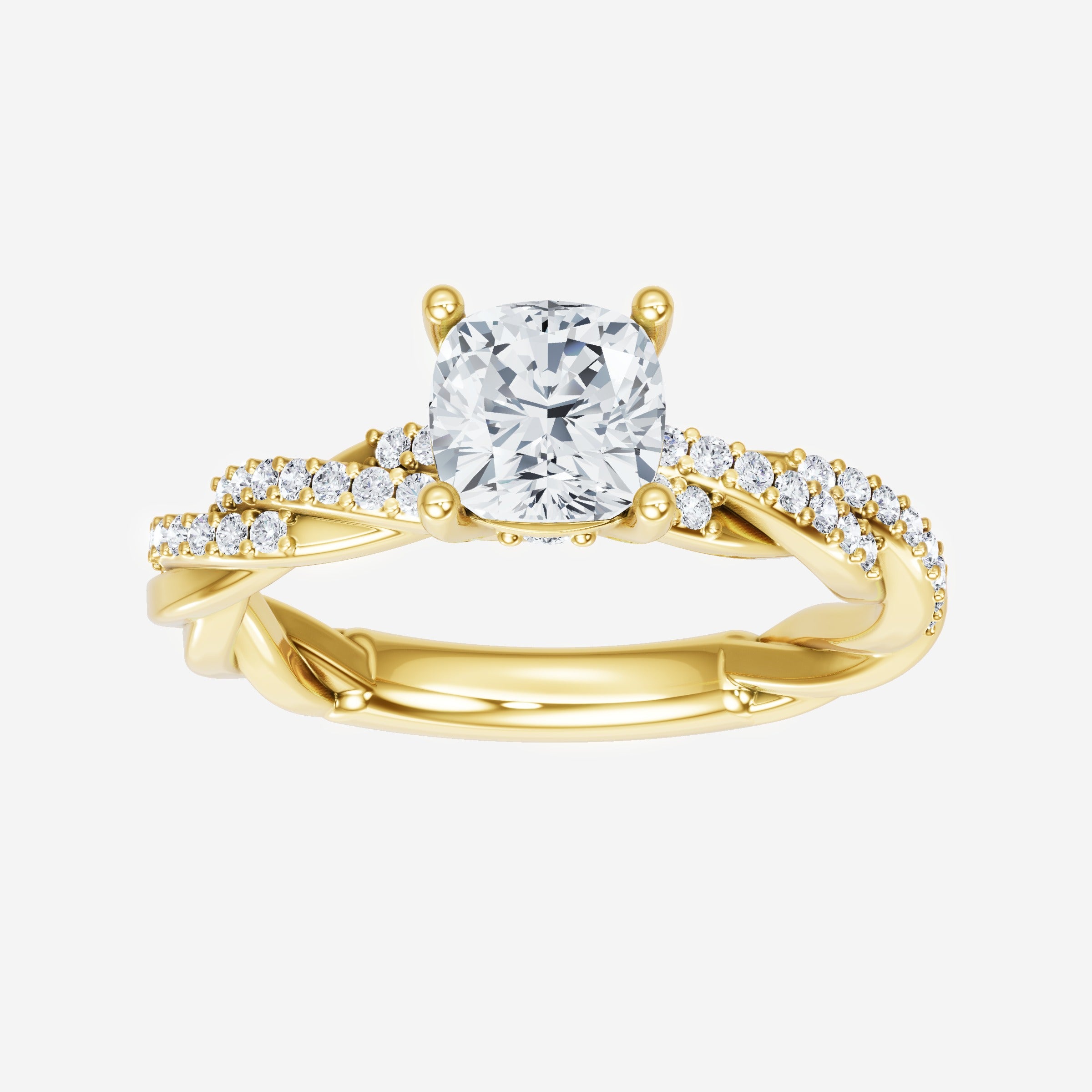 Anillo Diva deslumbrante con forma de cojín