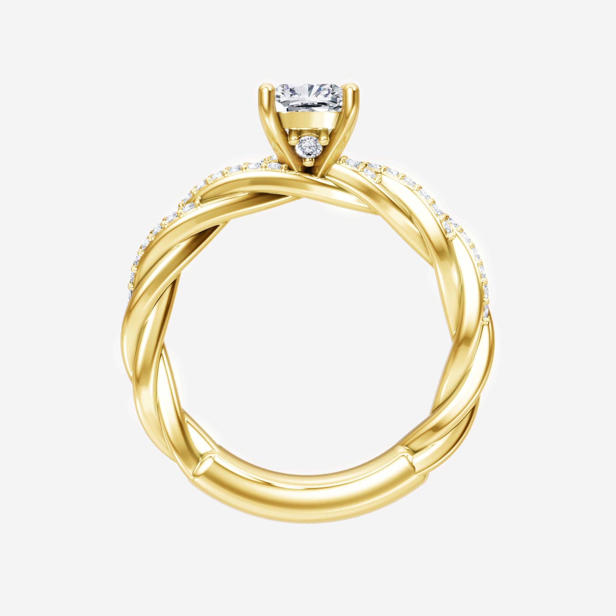 Anillo Diva deslumbrante con forma de cojín