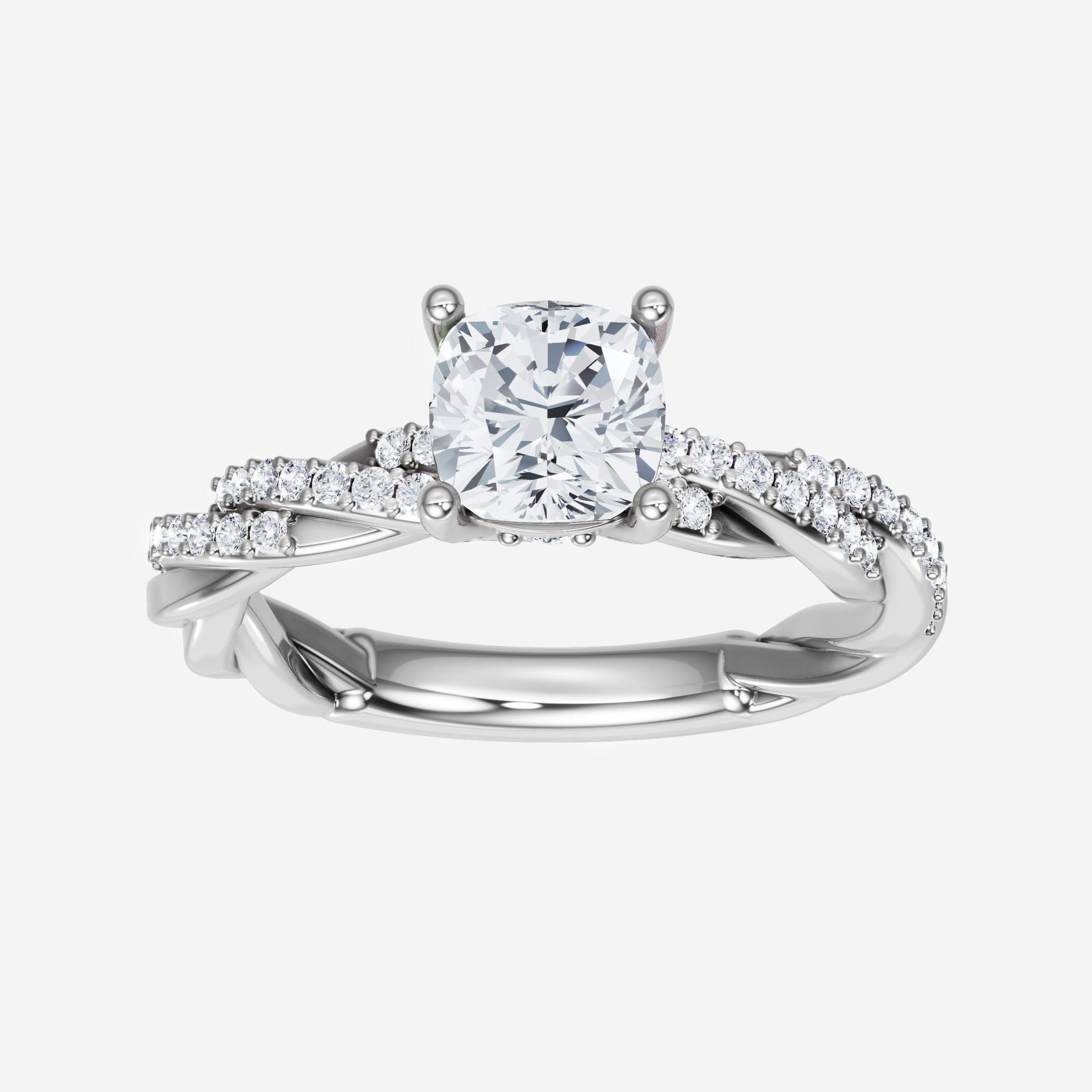 Anillo Diva deslumbrante con forma de cojín