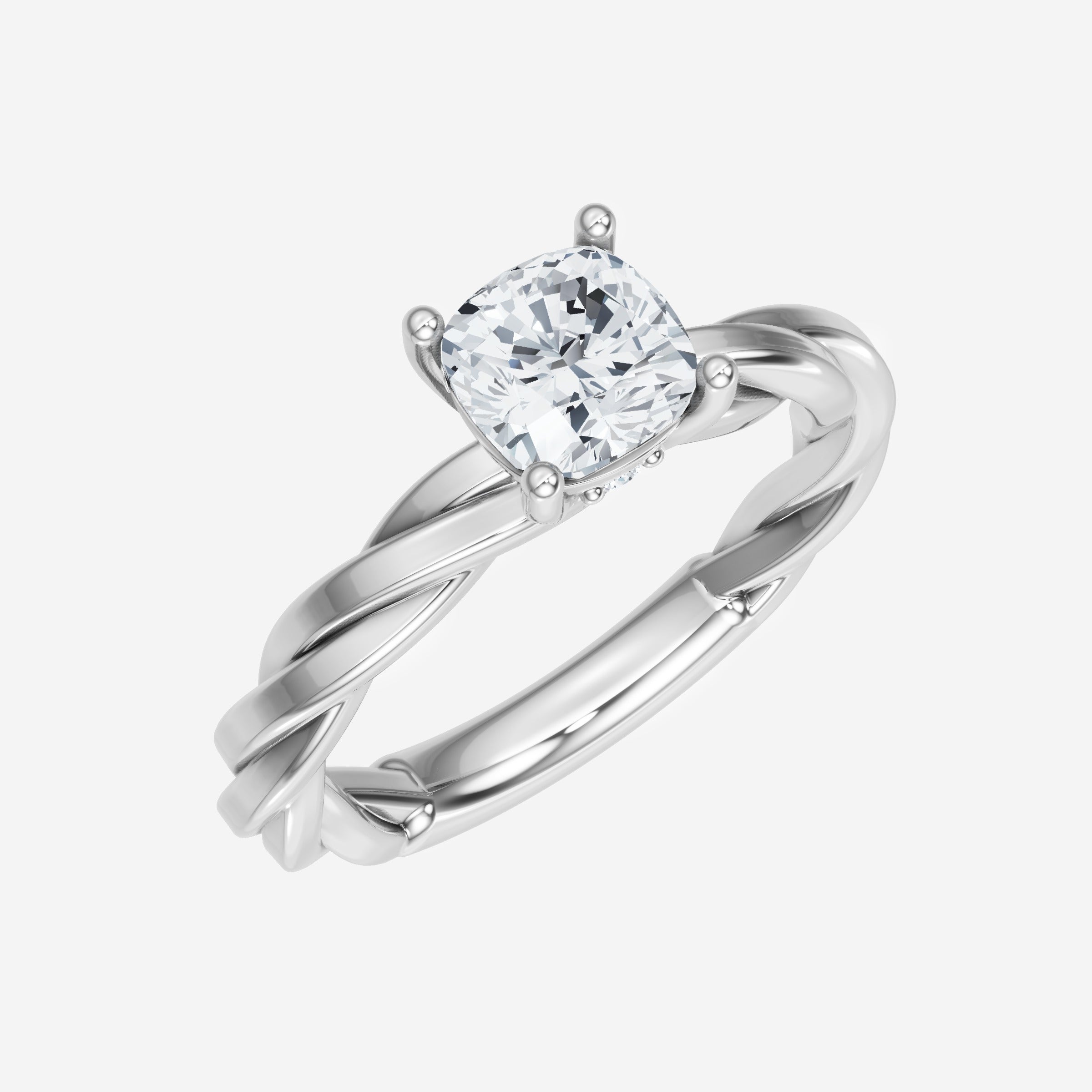 Anillo Diva deslumbrante con forma de cojín