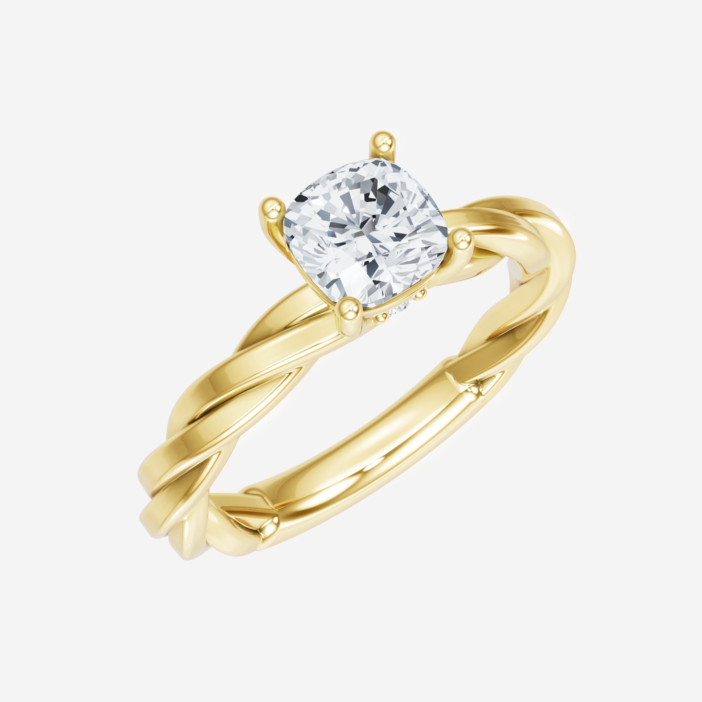 Anillo Diva deslumbrante con forma de cojín