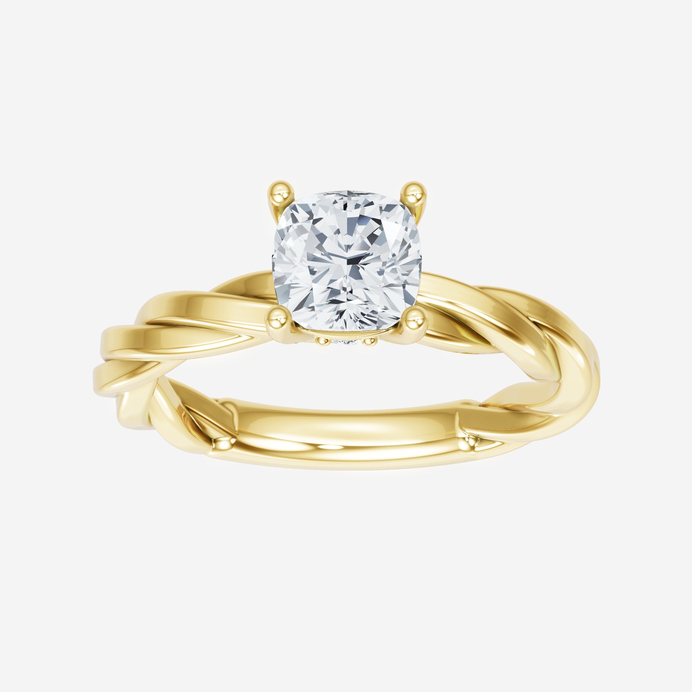 Anillo Diva deslumbrante con forma de cojín