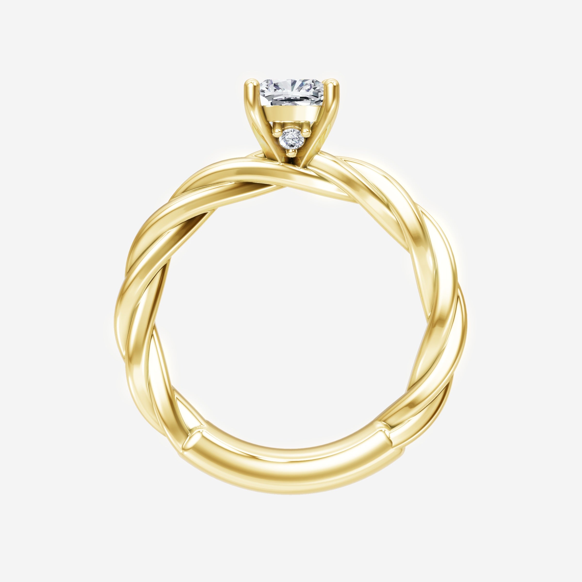 Anillo Diva deslumbrante con forma de cojín