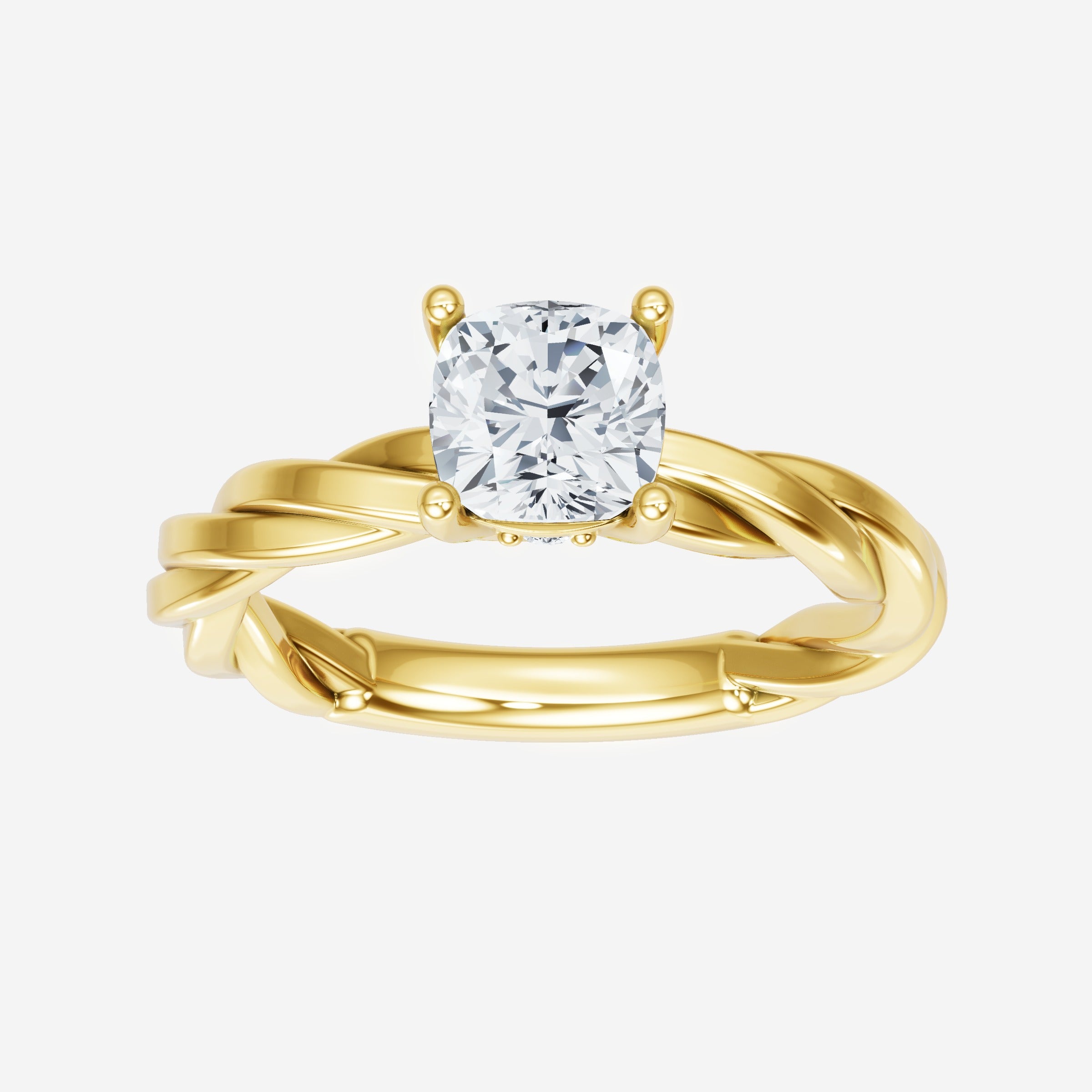 Anillo Diva deslumbrante con forma de cojín