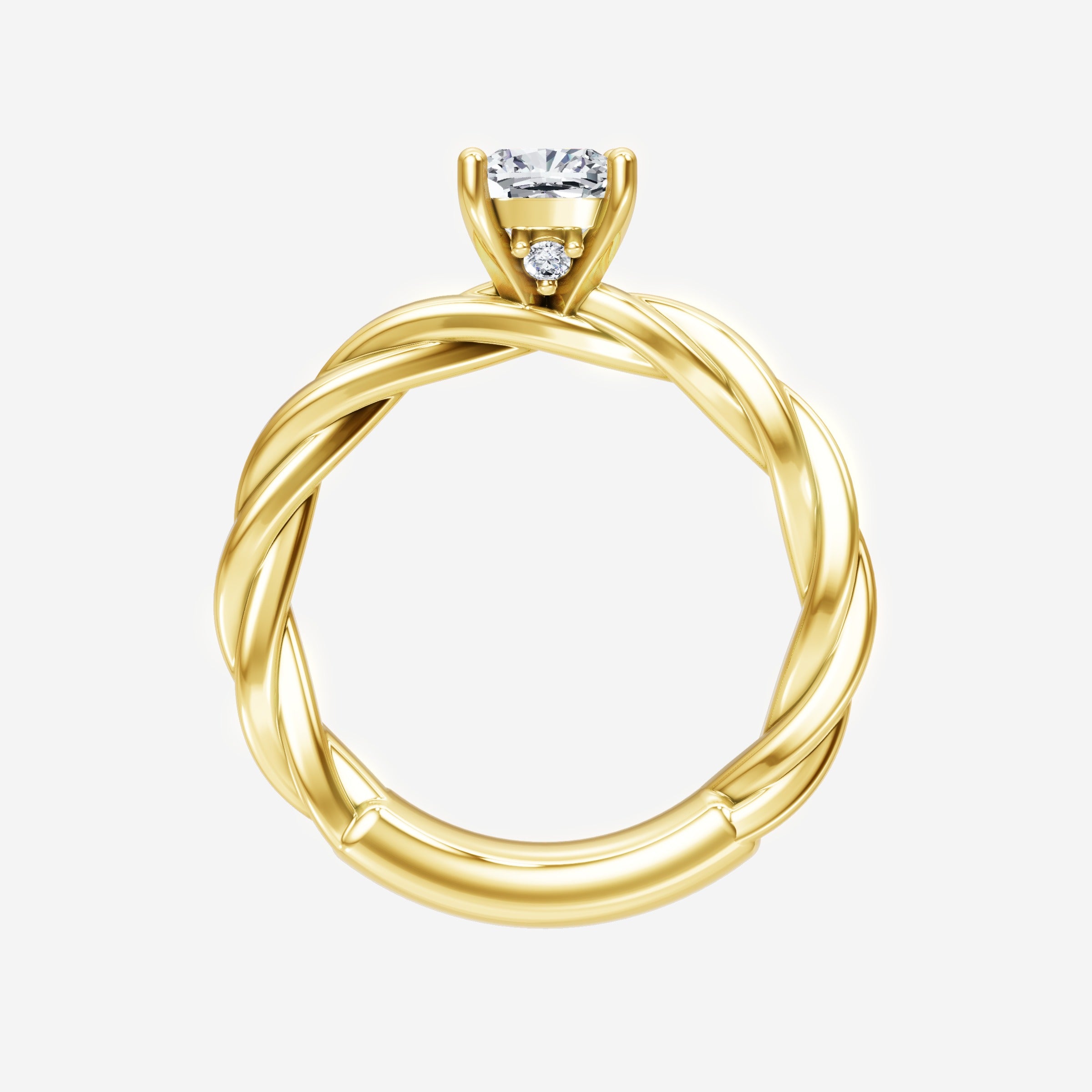 Anillo Diva deslumbrante con forma de cojín