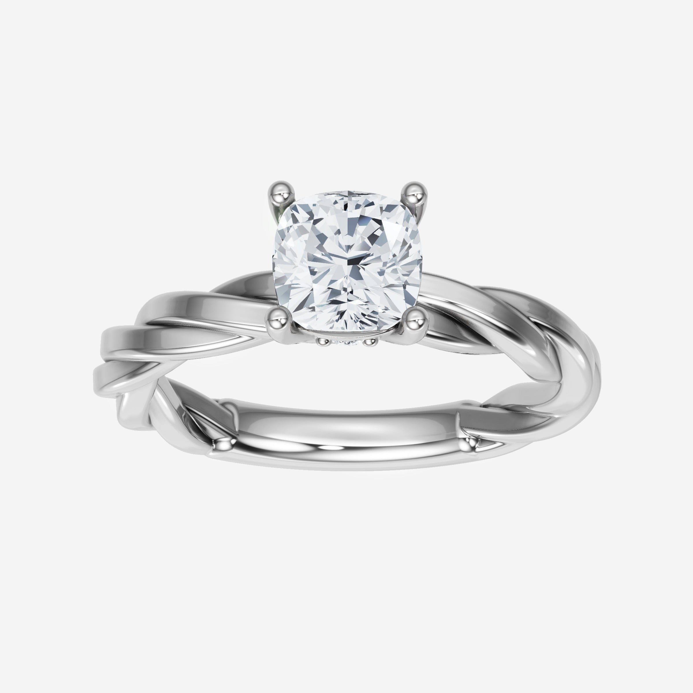 Anillo Diva deslumbrante con forma de cojín