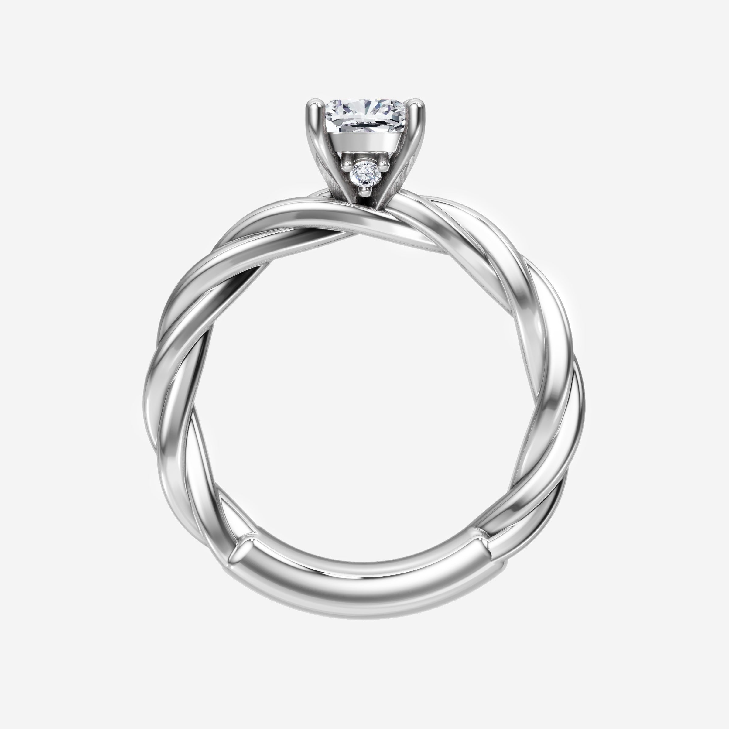 Anillo Diva deslumbrante con forma de cojín