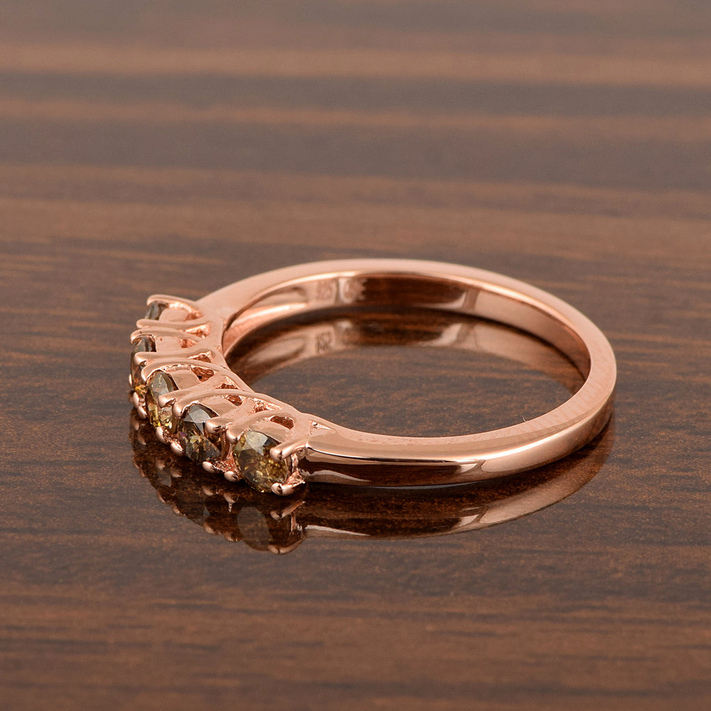 0.75ct Natural Champagne Diamond Band Ring