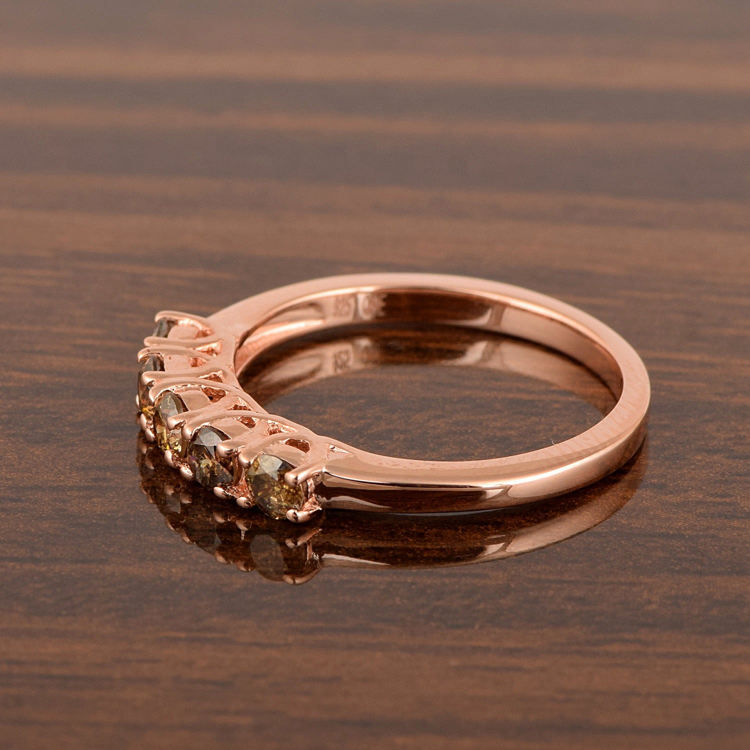 0.75ct Natural Champagne Diamond Band Ring