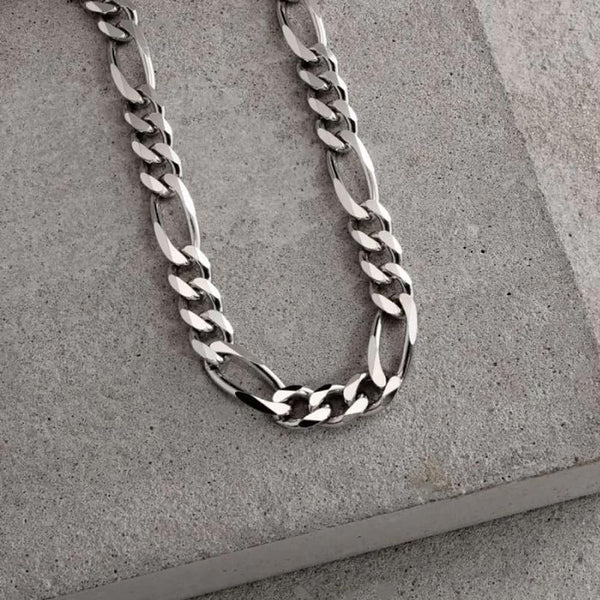 925 Sterling Silver Figaro Chain Necklace 5MM & 7MM