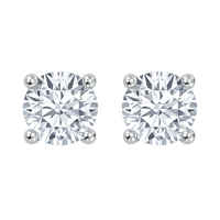 Pendiente de botón con diamantes cultivados en laboratorio de 1,00 ct