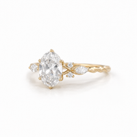 Oval Cut Lab Grown Diamond Vine Engagement Ring