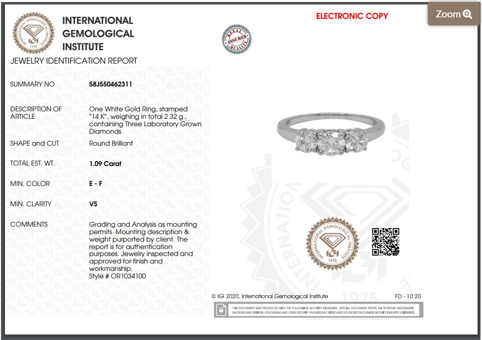 Lab Grown Diamond Trilogy Ring