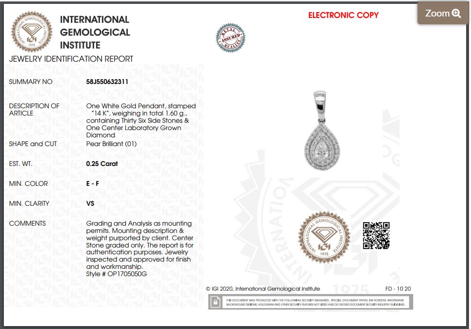 Colgante de pera con halo de 0,50 ct