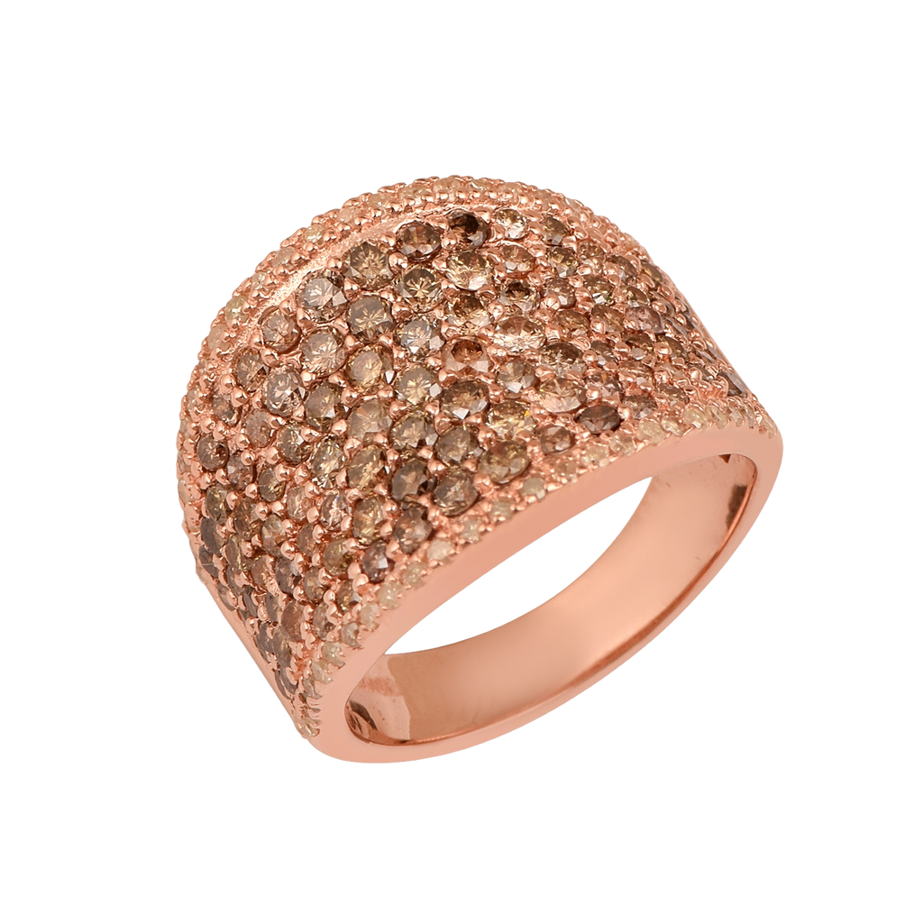 2.5ct Natural Champagne Diamond Band Ring
