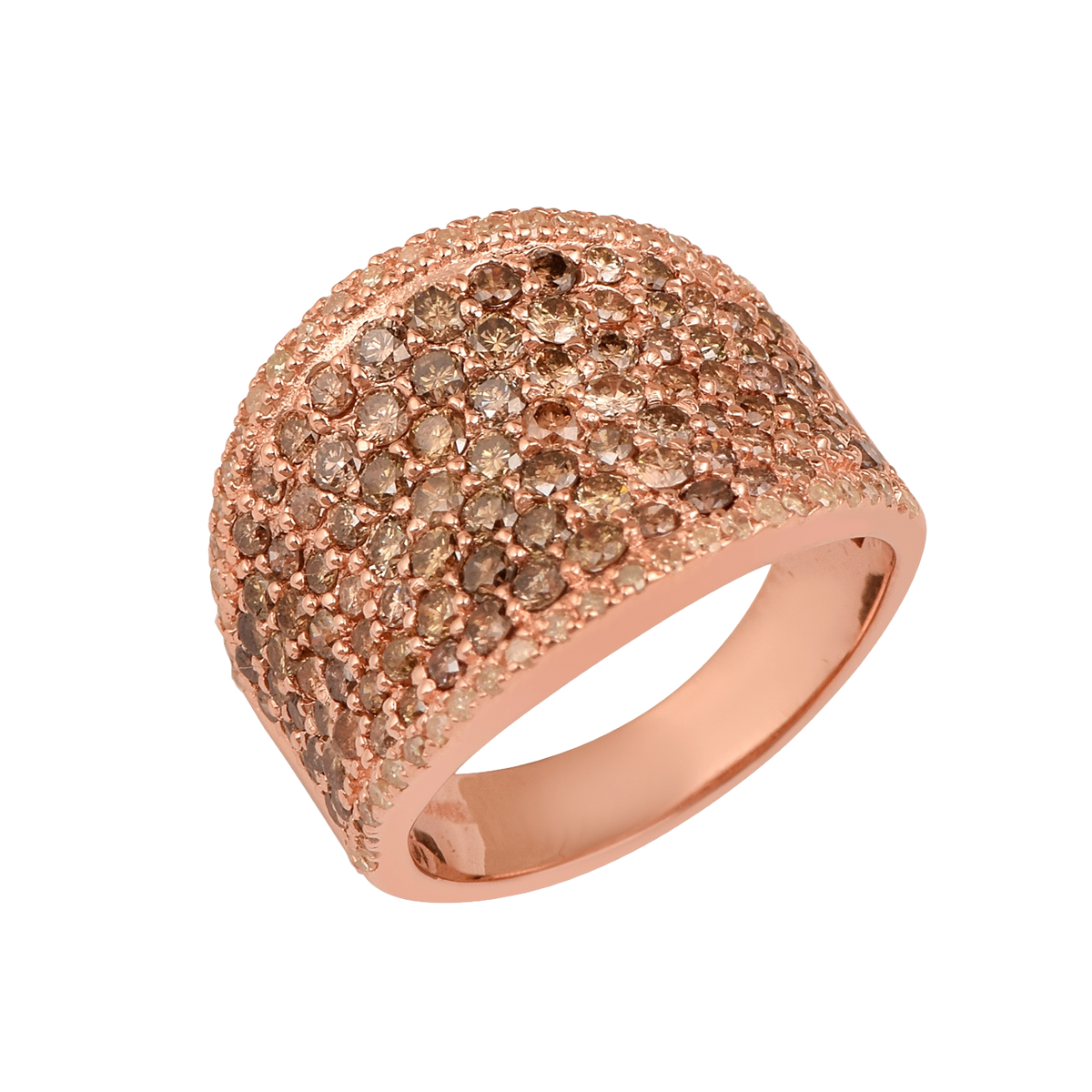 2.5ct Natural Champagne Diamond Band Ring