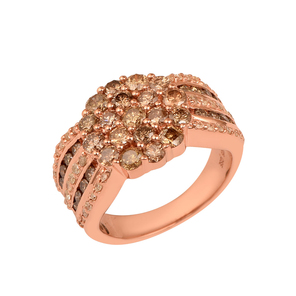 2.70ct Natural Champagne Diamond Ring
