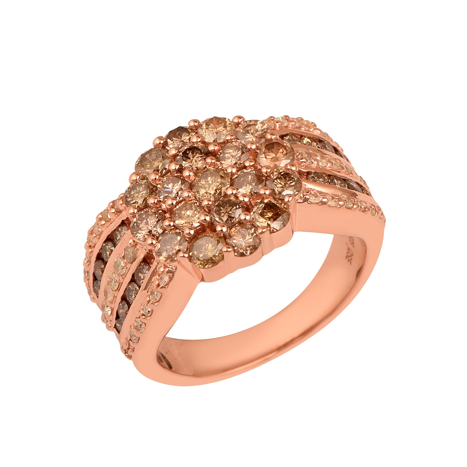 2.70ct Natural Champagne Diamond Ring