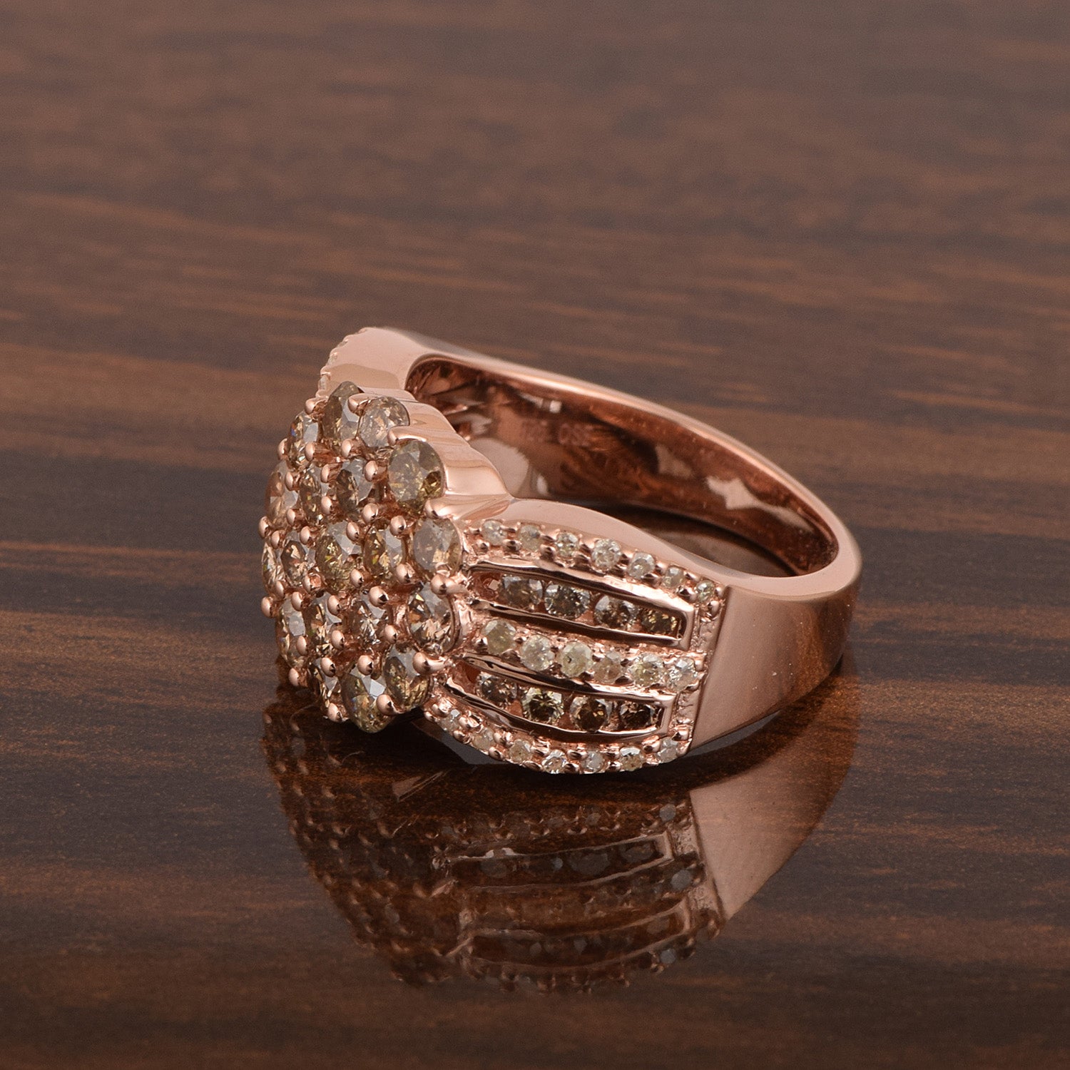 2.70ct Natural Champagne Diamond Ring