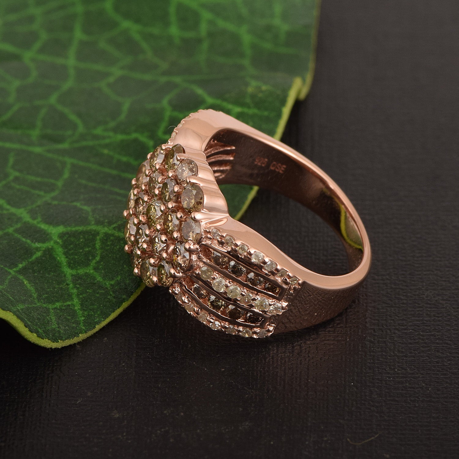 2.70ct Natural Champagne Diamond Ring