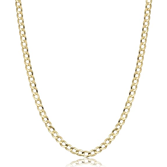 Italian 10k Yellow Gold 2.5MM Miami Cuban Curb Chain Necklace (18"-24")