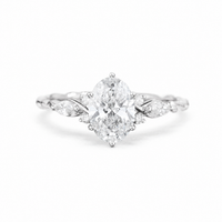 Oval Cut Lab Grown Diamond Vine Engagement Ring