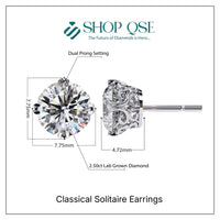 IGI 2.50ct Lab-Grown Diamond Classical Solitaire Earrings