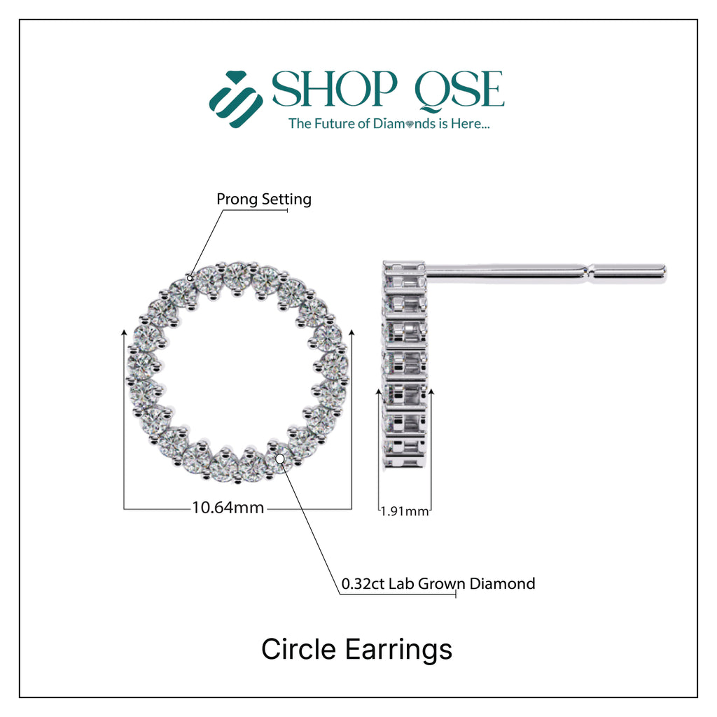 0.32ct Lab Grown Diamond Circle Earrings