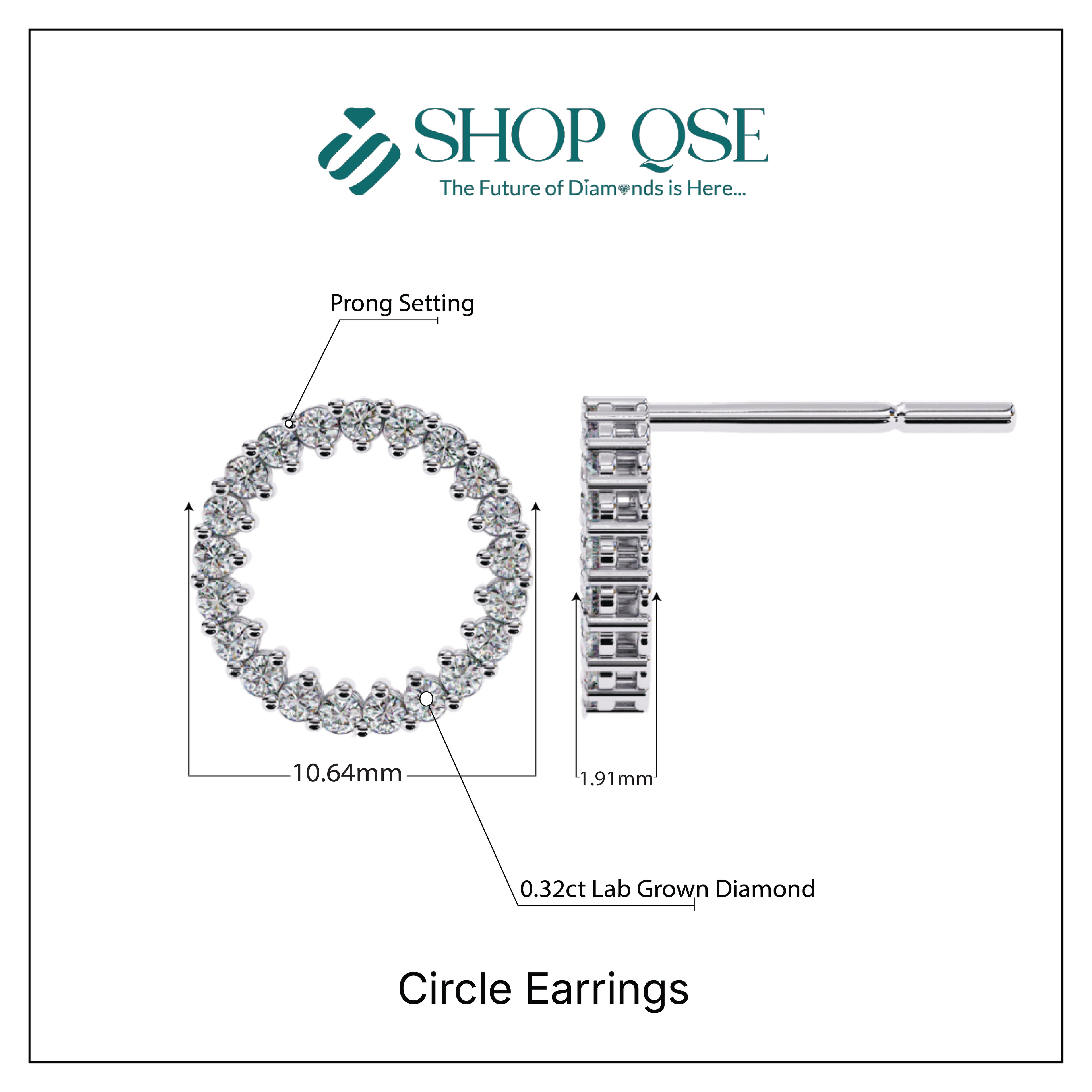 0.32ct Lab Grown Diamond Circle Earrings