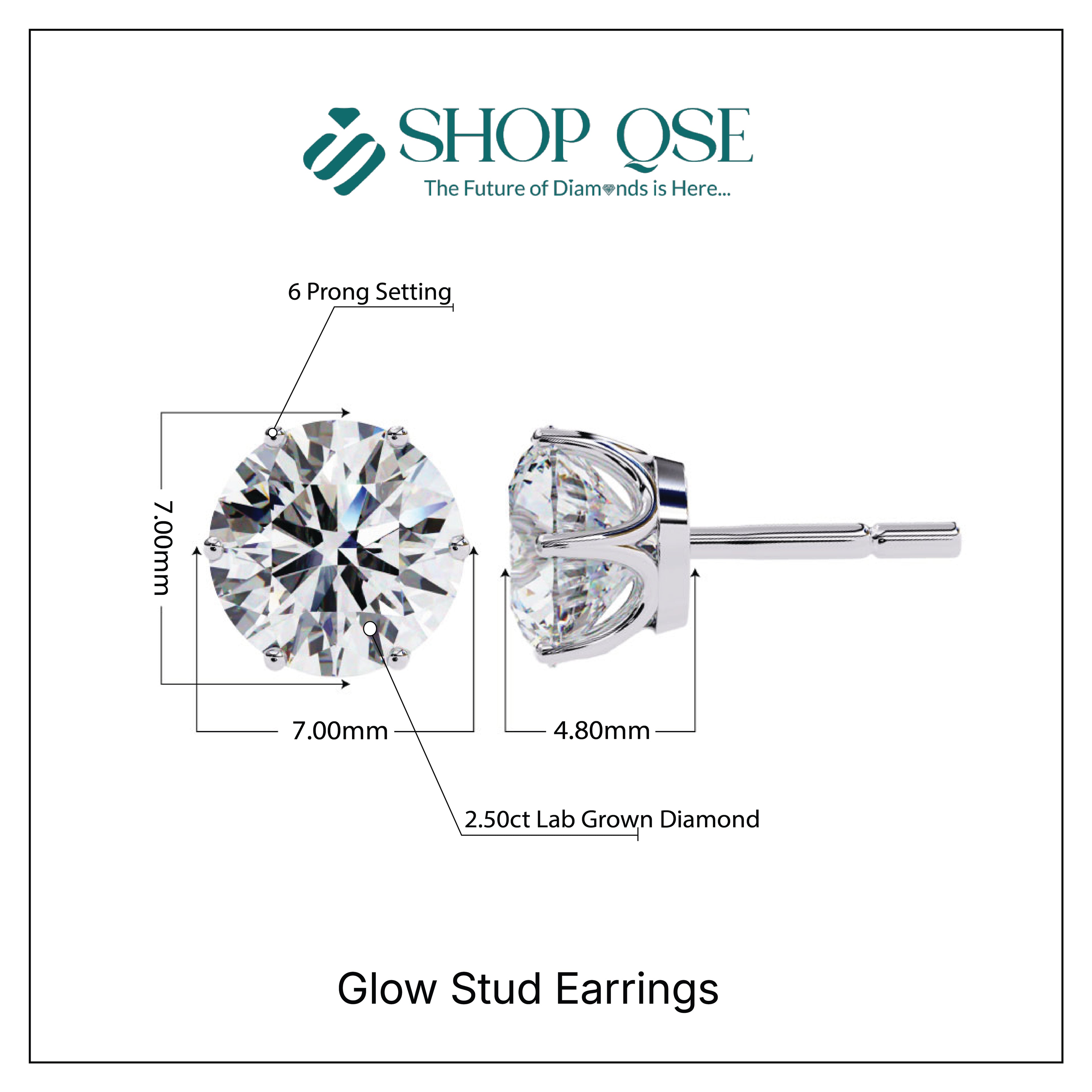 IGI 2.50ct Lab Grown Diamond Glow Stud Earrings