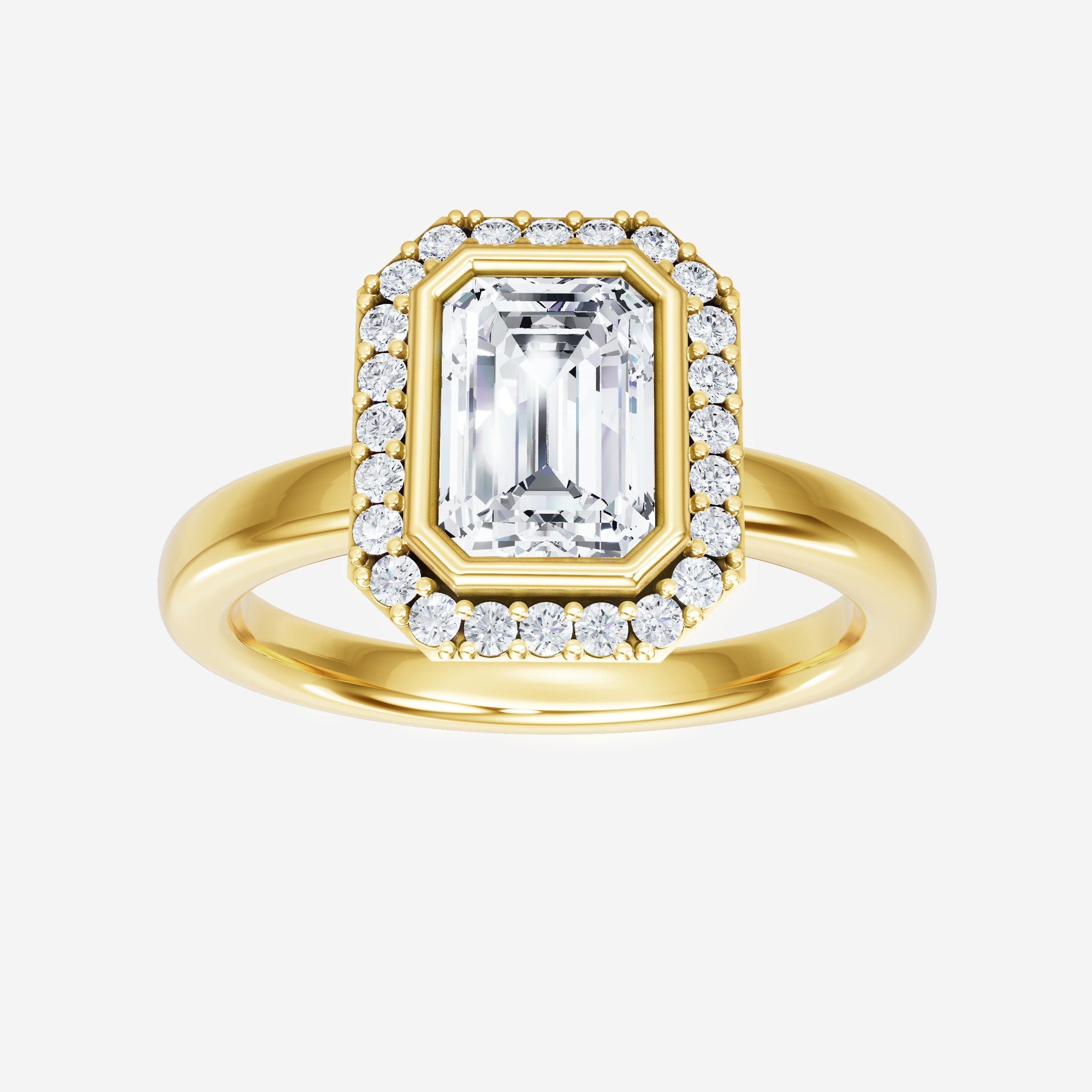 Anillo de esplendor brillante esmeralda