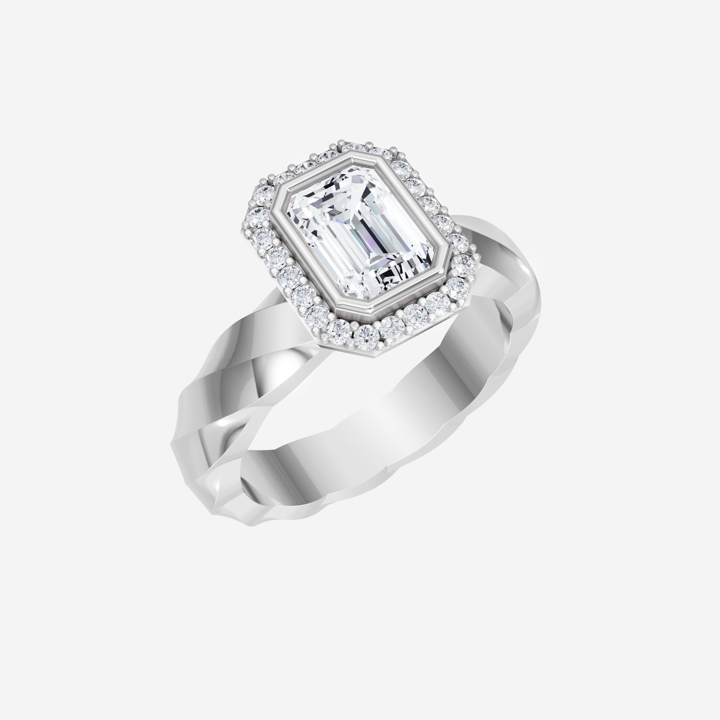 Anillo de esmeralda con destellos crepusculares