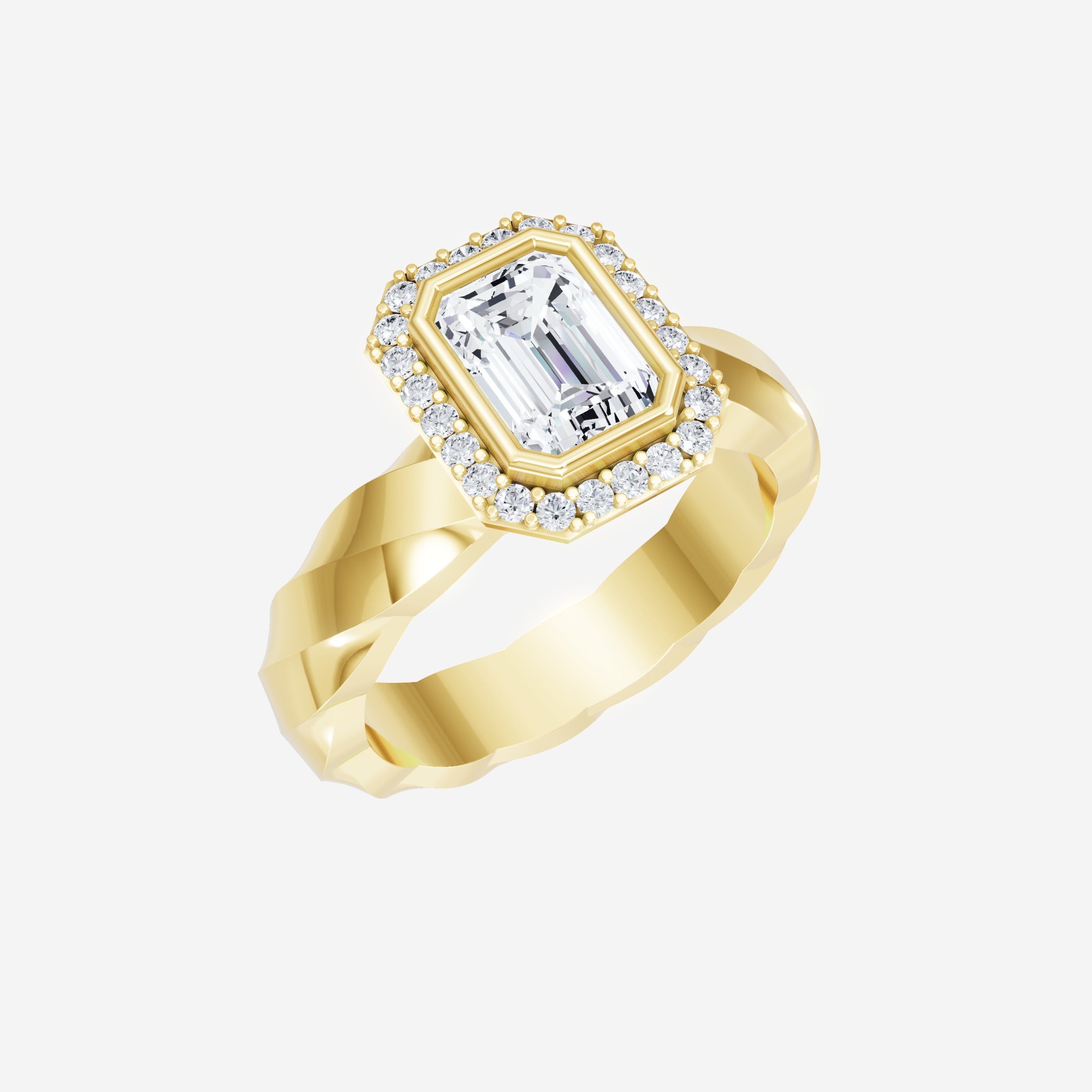 Anillo de esmeralda con destellos crepusculares