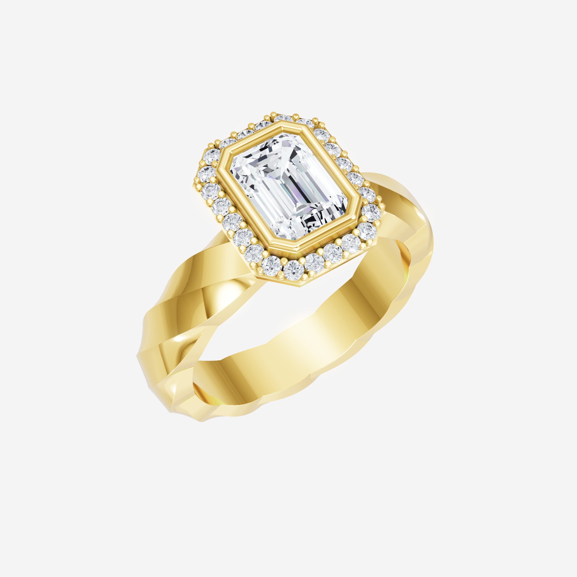 Anillo de esmeralda con destellos crepusculares