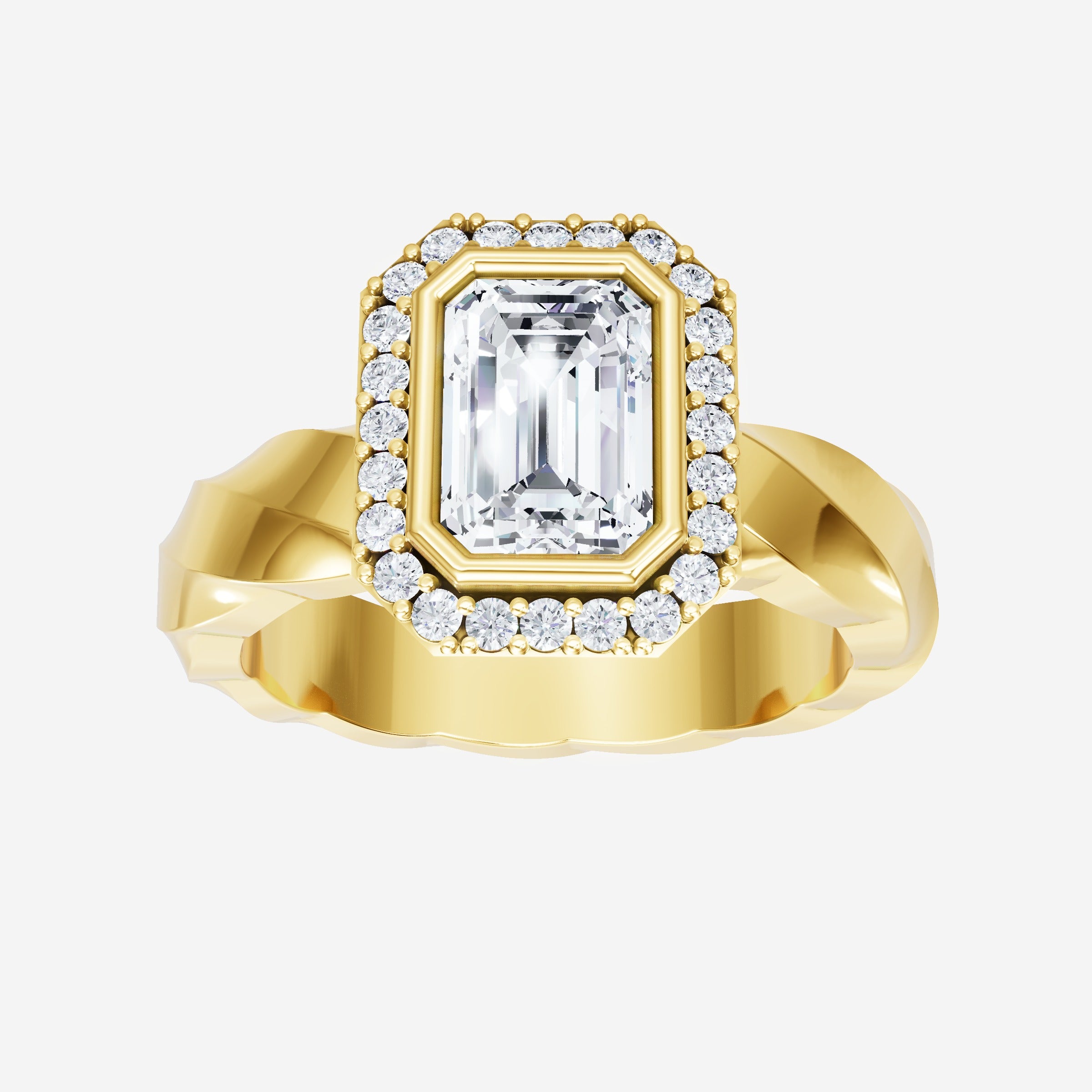 Anillo de esmeralda con destellos crepusculares